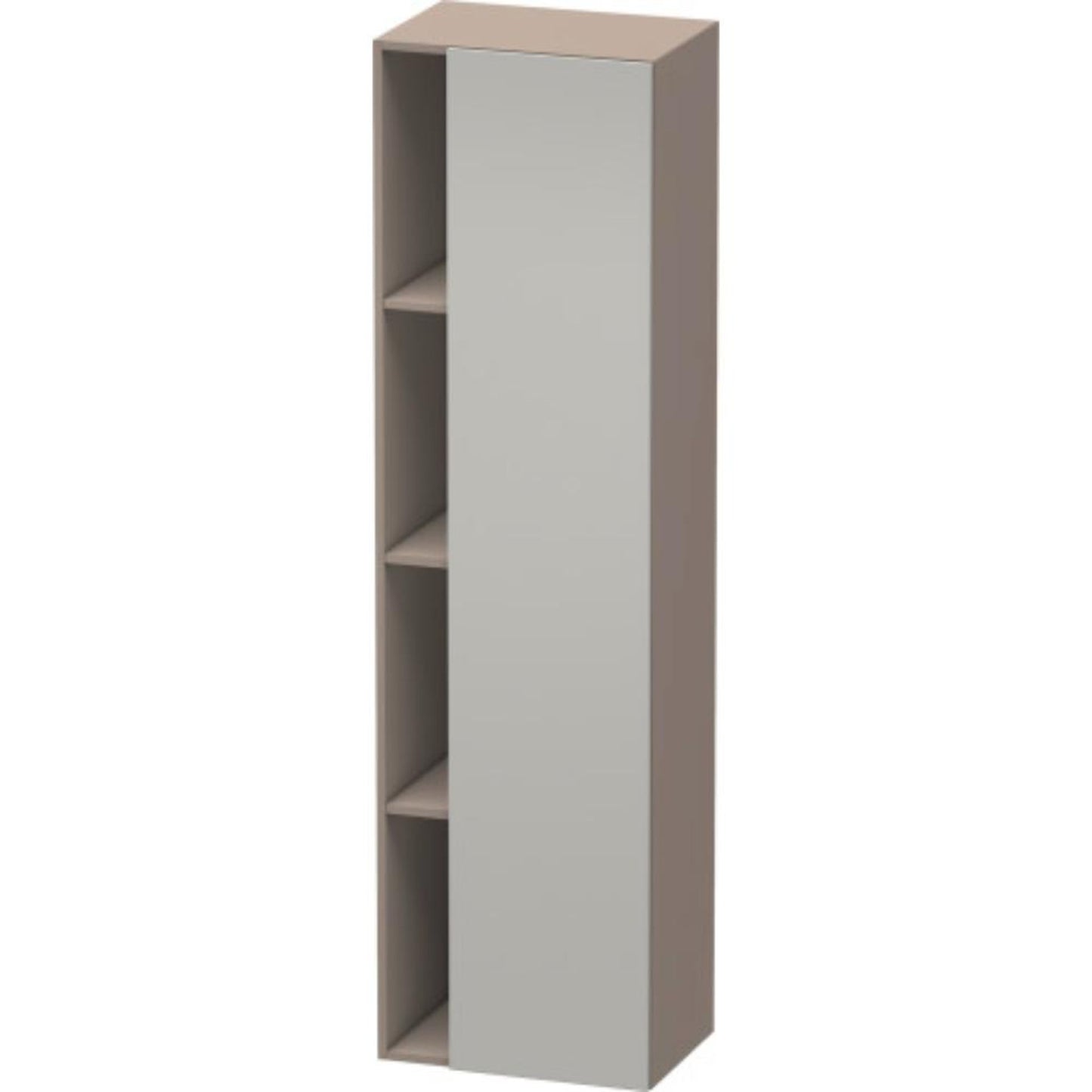 Duravit DuraStyle 20" x 71" x 14" Tall Cabinet With Right Hinge One Door in Concrete Grey Matt and Basalt (DS1249R0743)