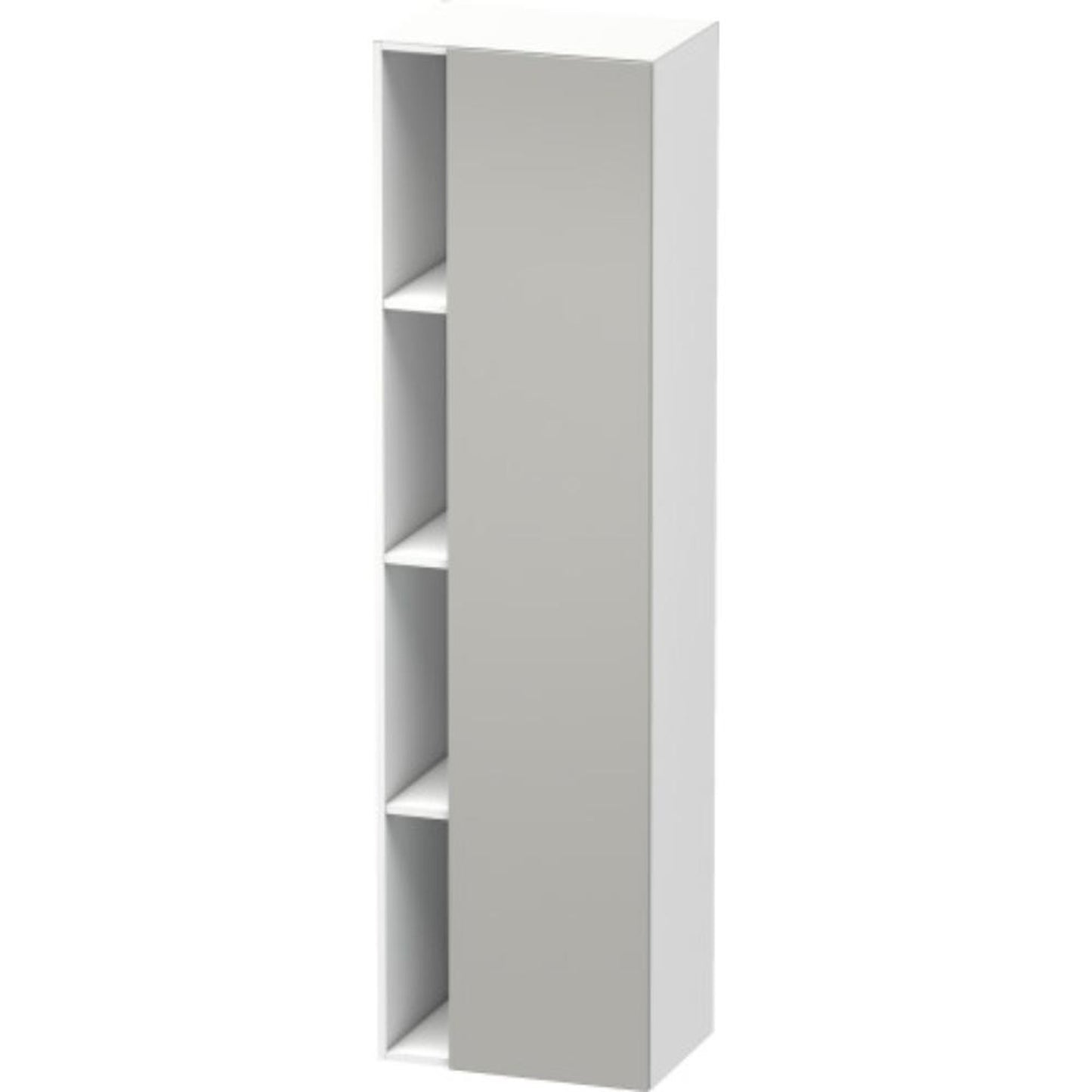 Duravit DuraStyle 20" x 71" x 14" Tall Cabinet With Right Hinge One Door in Concrete Grey Matt and White (DS1249R0718)