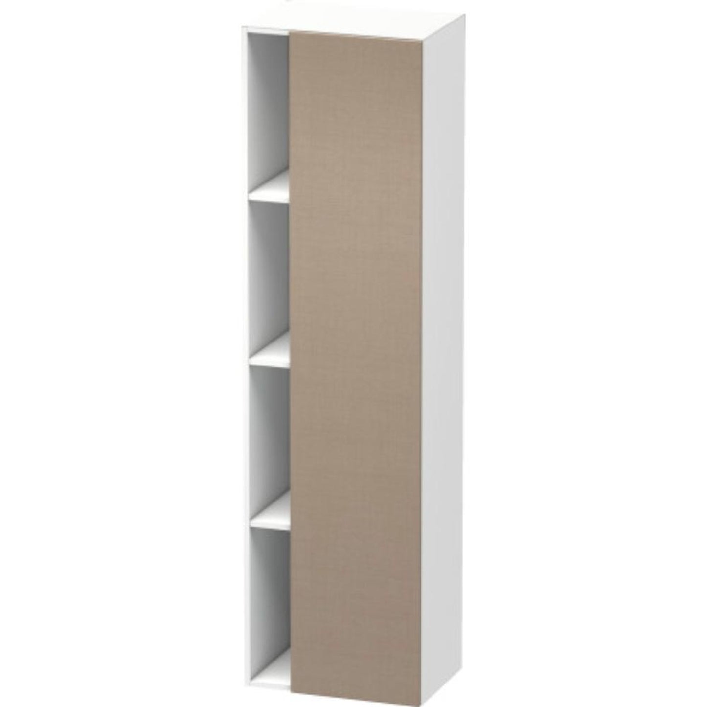 Duravit DuraStyle 20" x 71" x 14" Tall Cabinet With Right Hinge One Door in Linen and White (DS1249R7518)