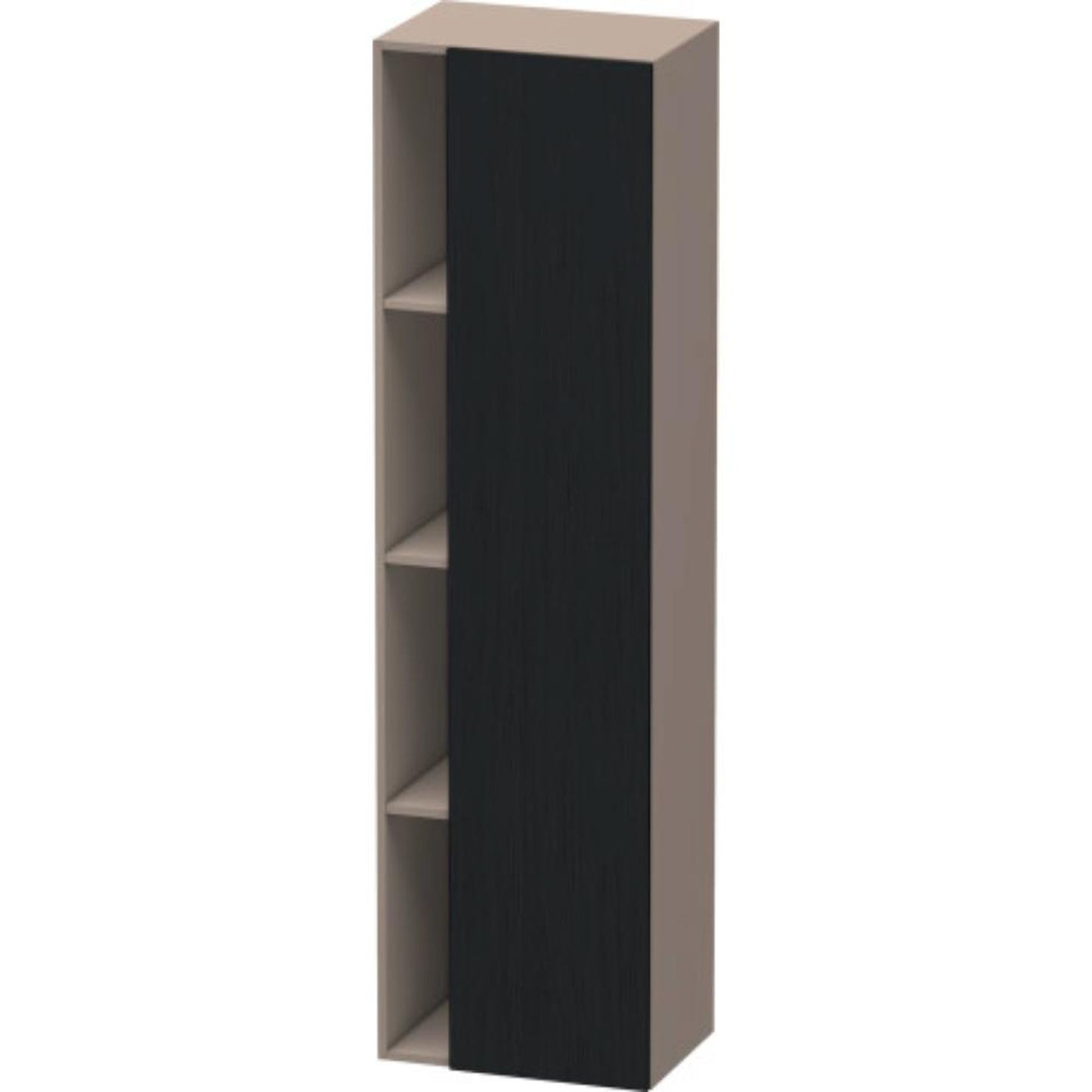 Duravit DuraStyle 20" x 71" x 14" Tall Cabinet With Right Hinge One Door in Oak Black and Basalt (DS1249R1643)