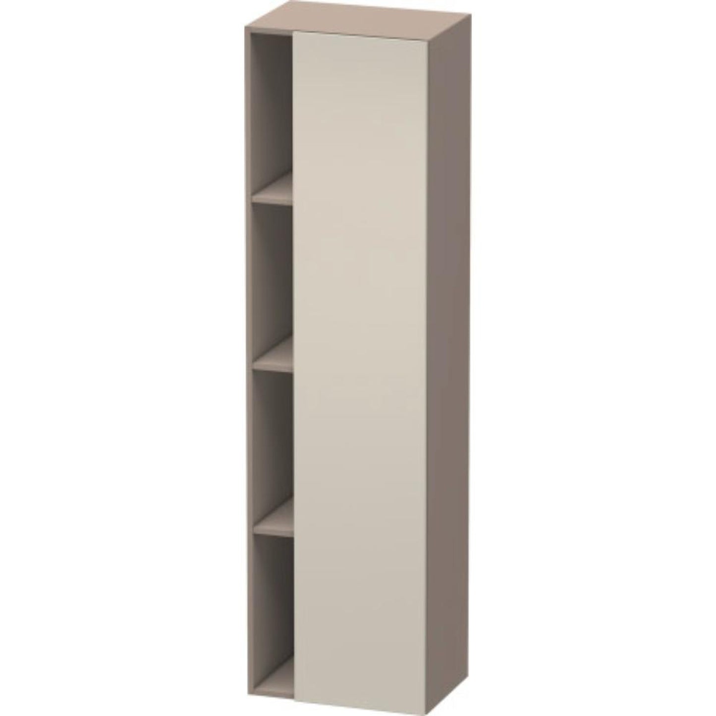 Duravit DuraStyle 20" x 71" x 14" Tall Cabinet With Right Hinge One Door in Taupe and Basalt (DS1249R9143)
