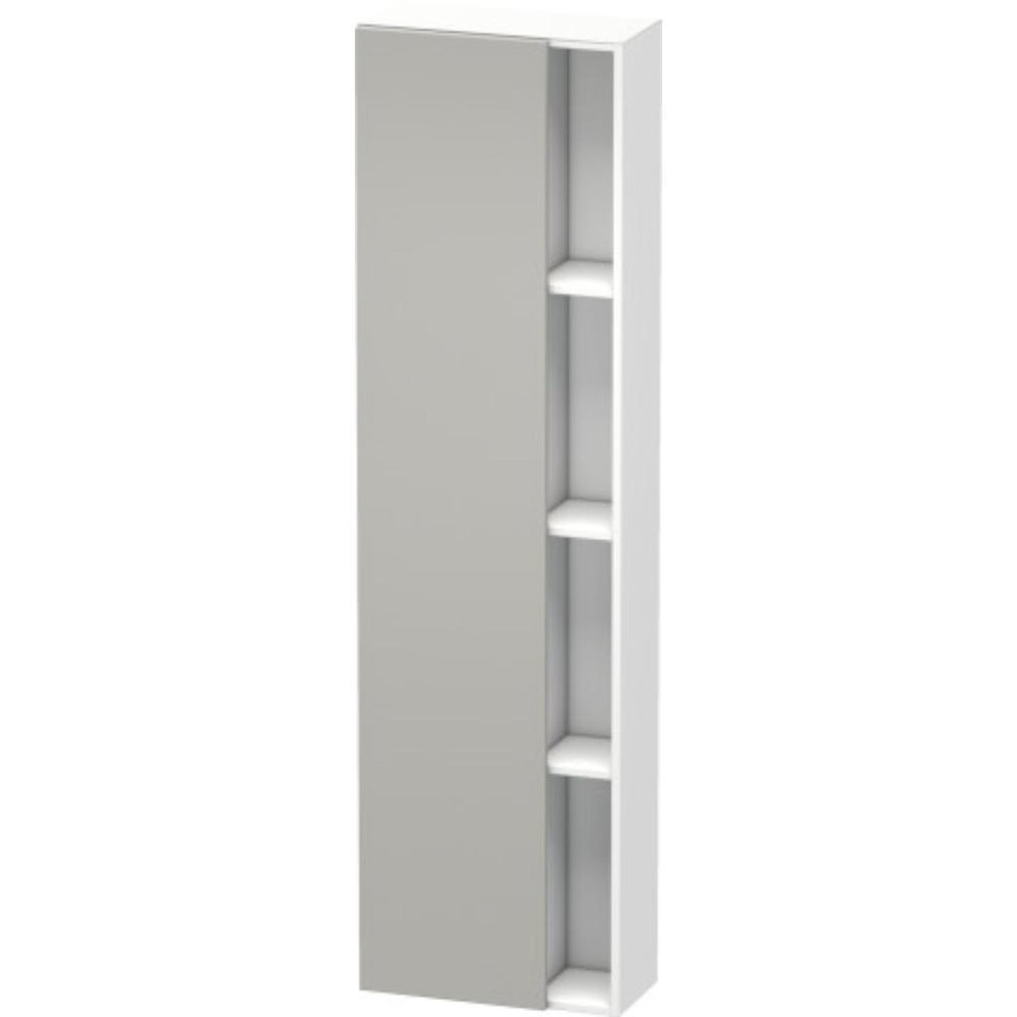 Duravit DuraStyle 20" x 71" x 9" Tall Cabinet With Left Hinge One Door in Concrete Grey Matt and White (DS1248L0718)