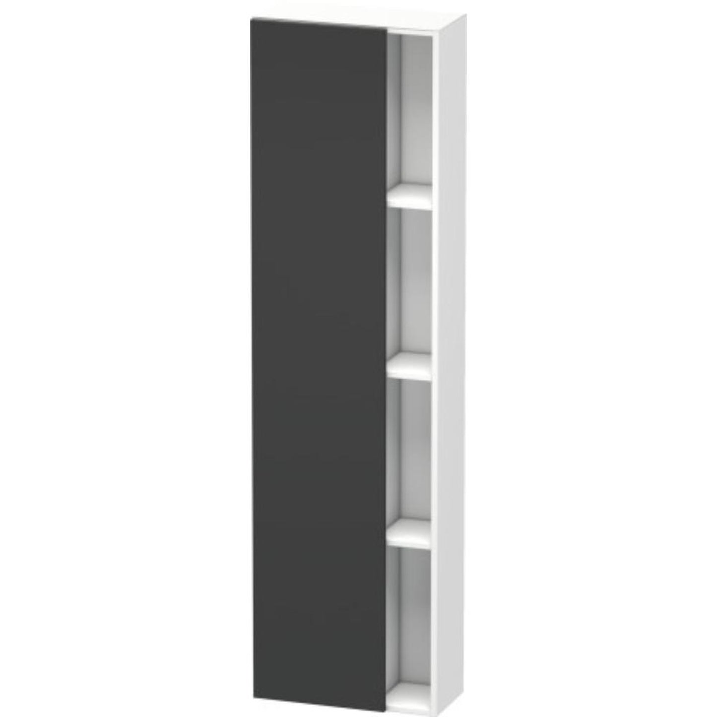 Duravit DuraStyle 20" x 71" x 9" Tall Cabinet With Left Hinge One Door in Graphite and White (DS1248L4918)