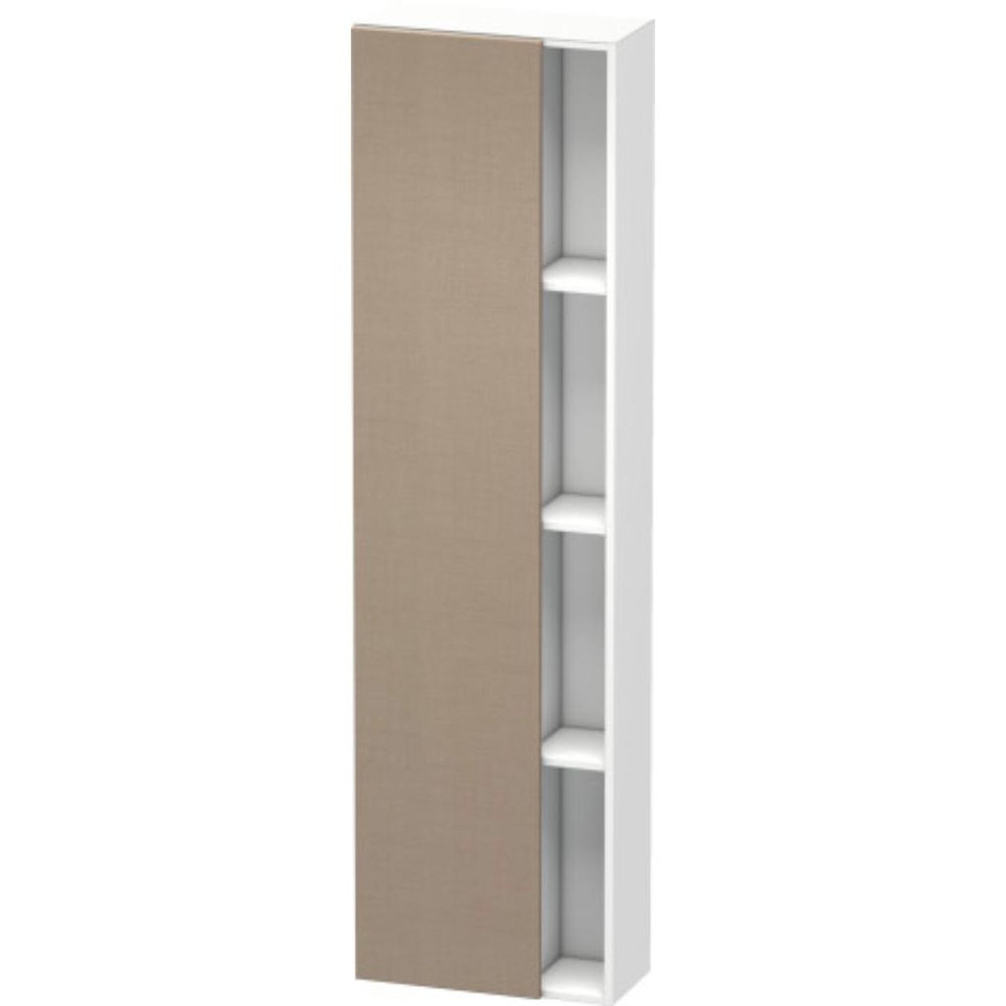 Duravit DuraStyle 20" x 71" x 9" Tall Cabinet With Left Hinge One Door in Linen and White (DS1248L7518)