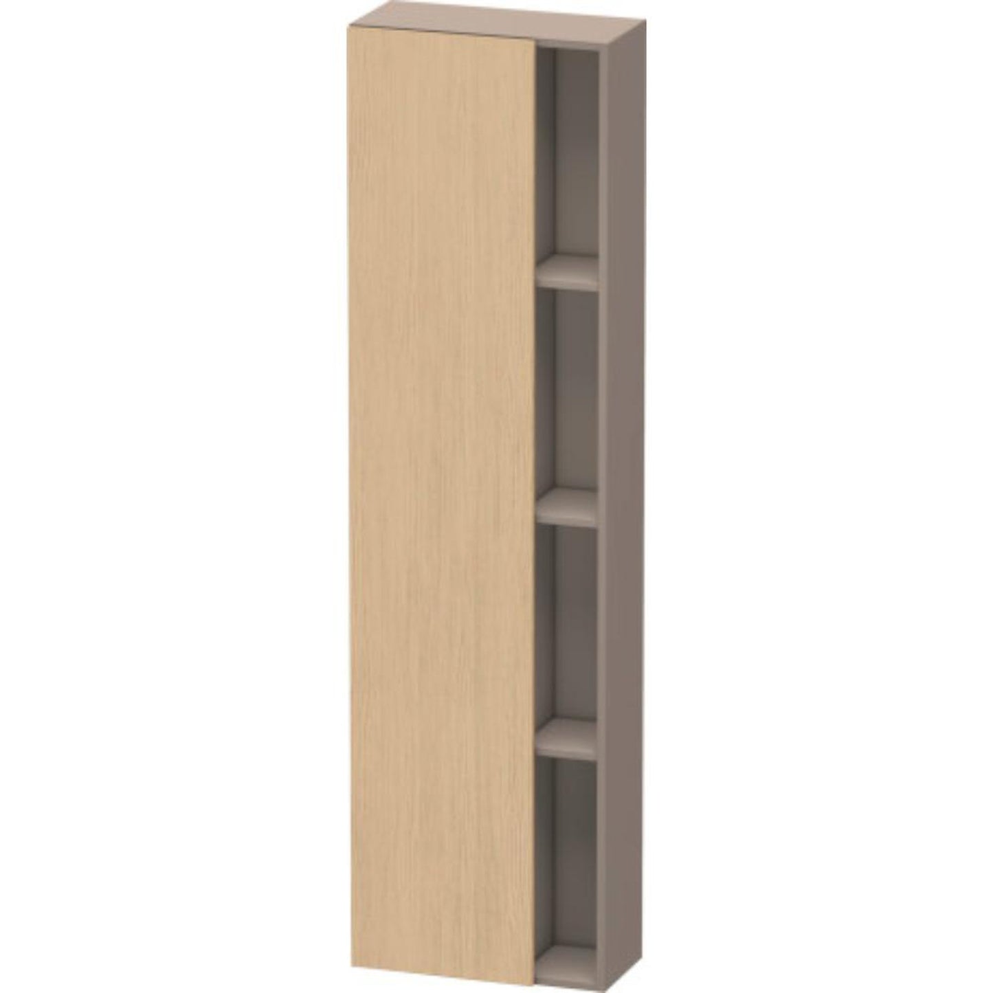 Duravit DuraStyle 20" x 71" x 9" Tall Cabinet With Left Hinge One Door in Natural Oak and Basalt (DS1248L3043)