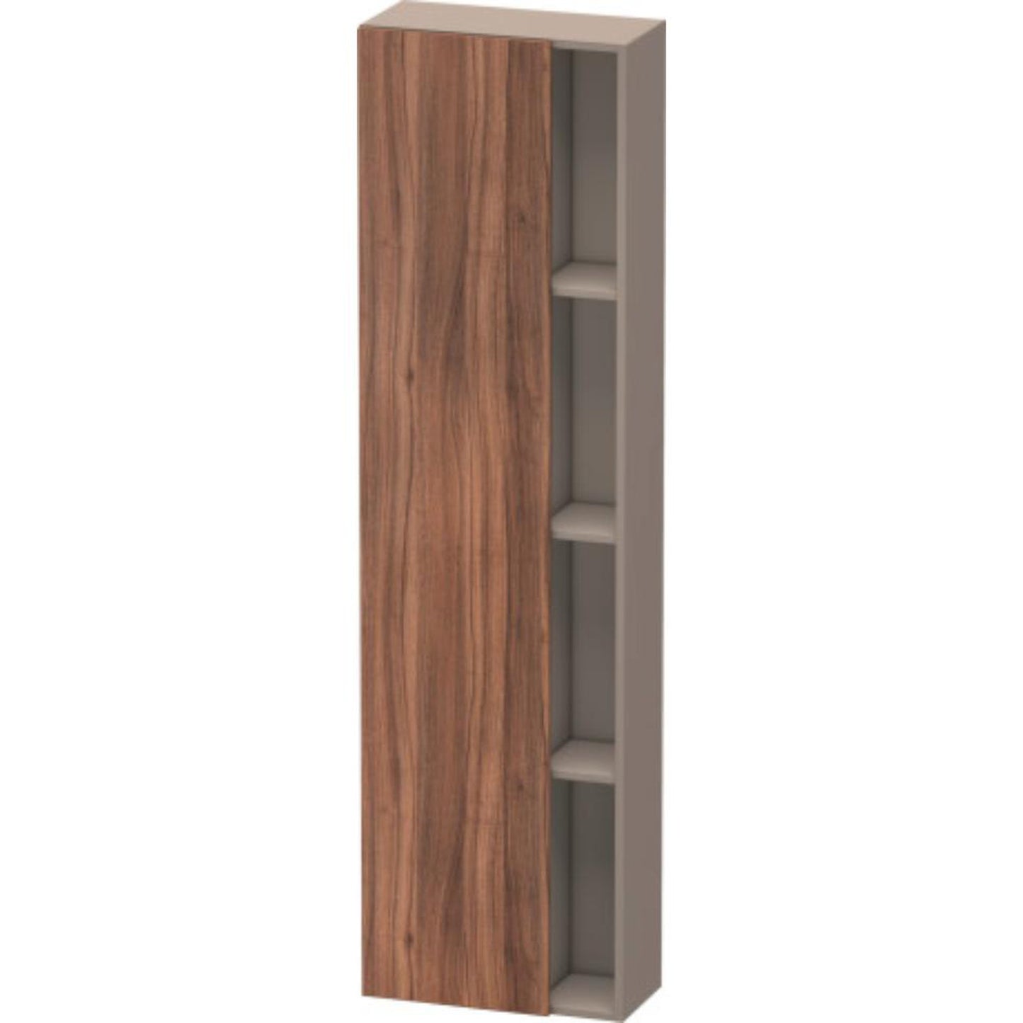 Duravit DuraStyle 20" x 71" x 9" Tall Cabinet With Left Hinge One Door in Natural Walnut and Basalt (DS1248L7943)