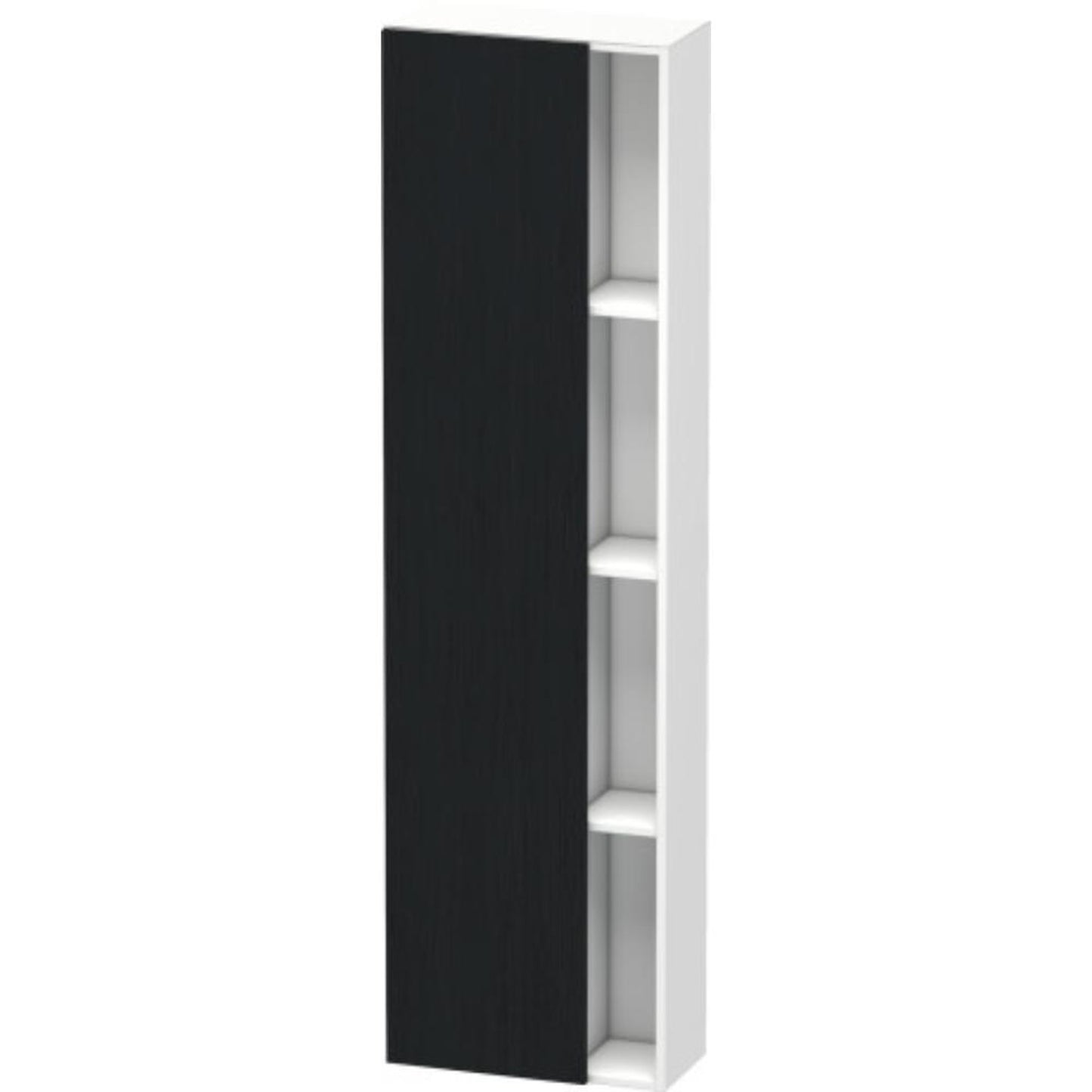 Duravit DuraStyle 20" x 71" x 9" Tall Cabinet With Left Hinge One Door in Oak Black and White (DS1248L1618)