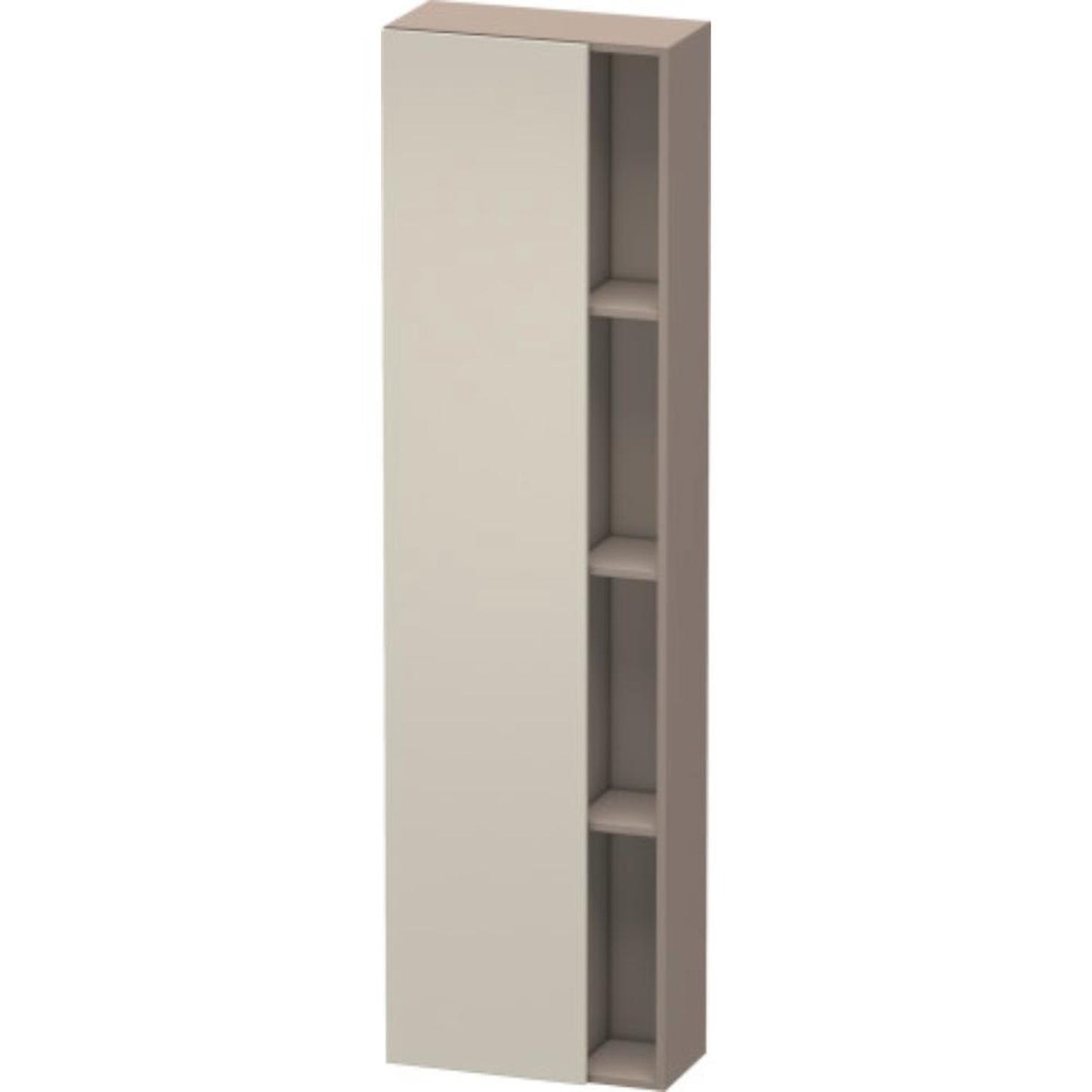 Duravit DuraStyle 20" x 71" x 9" Tall Cabinet With Left Hinge One Door in Taupe and Basalt (DS1248L9143)