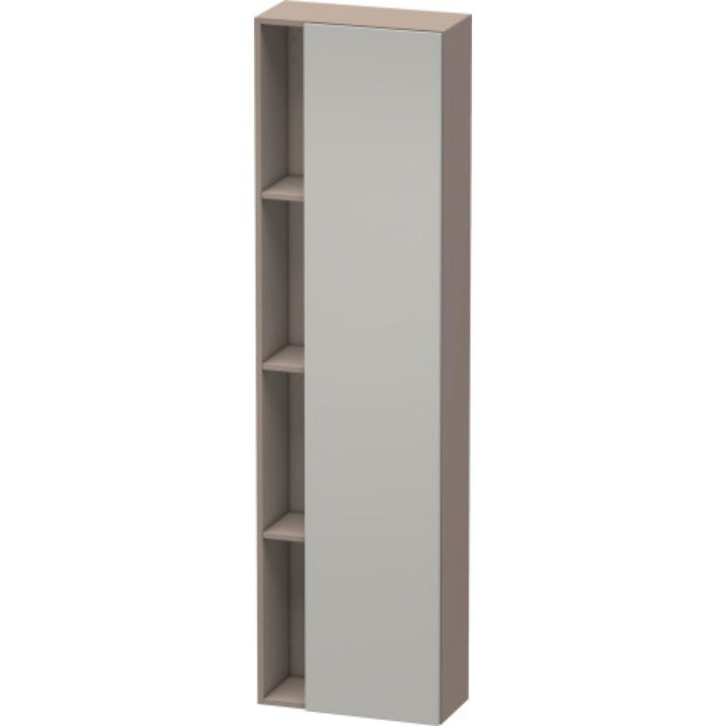 Duravit DuraStyle 20" x 71" x 9" Tall Cabinet With Right Hinge One Door in Concrete Grey Matt and Basalt (DS1248R0743)