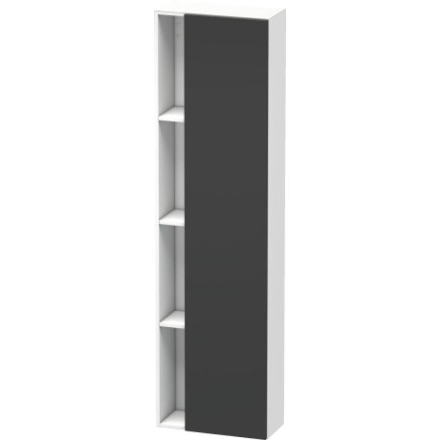 Duravit DuraStyle 20" x 71" x 9" Tall Cabinet With Right Hinge One Door in Graphite and White (DS1248R4918)