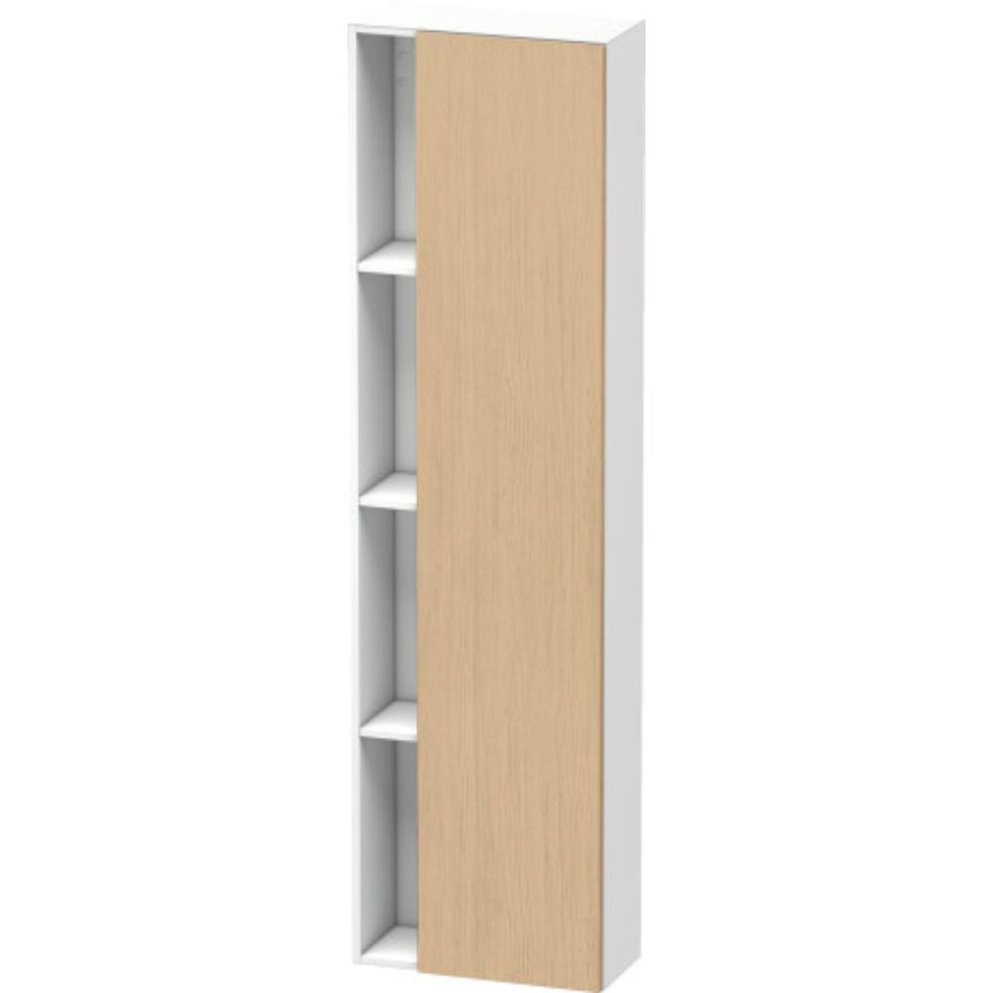 Duravit DuraStyle 20" x 71" x 9" Tall Cabinet With Right Hinge One Door in Natural Oak and White (DS1248R3018)