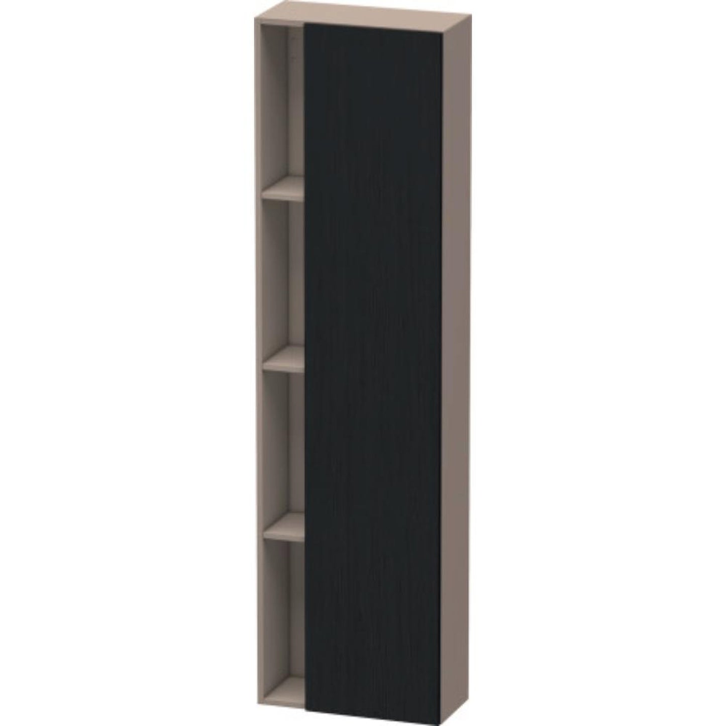 Duravit DuraStyle 20" x 71" x 9" Tall Cabinet With Right Hinge One Door in Oak Black and Basalt (DS1248R1643)
