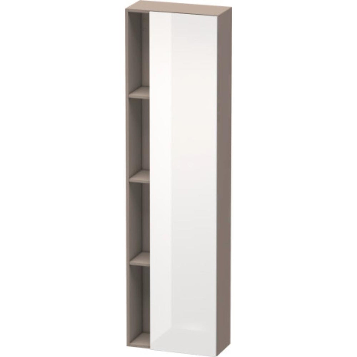 Duravit DuraStyle 20" x 71" x 9" Tall Cabinet With Right Hinge One Door in White High Gloss and Basalt (DS1248R2243)
