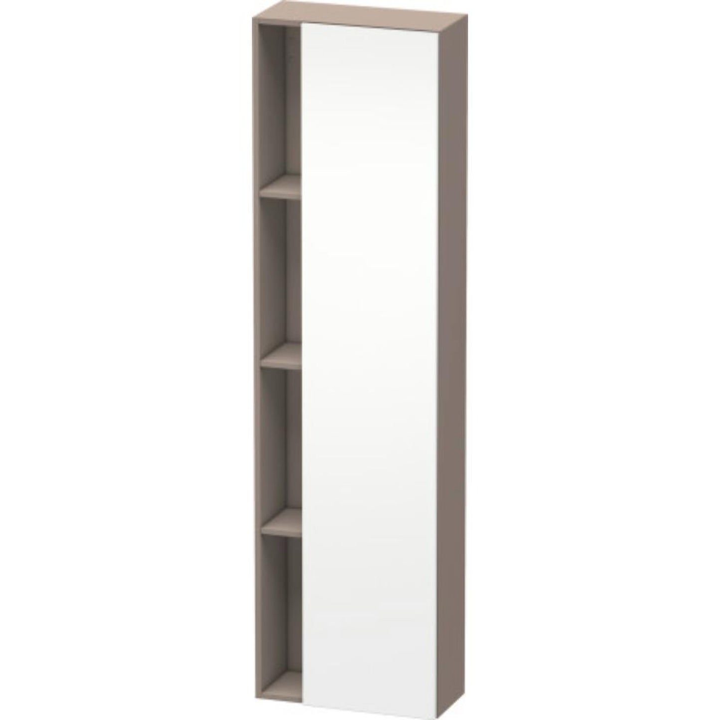 Duravit DuraStyle 20" x 71" x 9" Tall Cabinet With Right Hinge One Door in White Matt and Basalt (DS1248R1843)