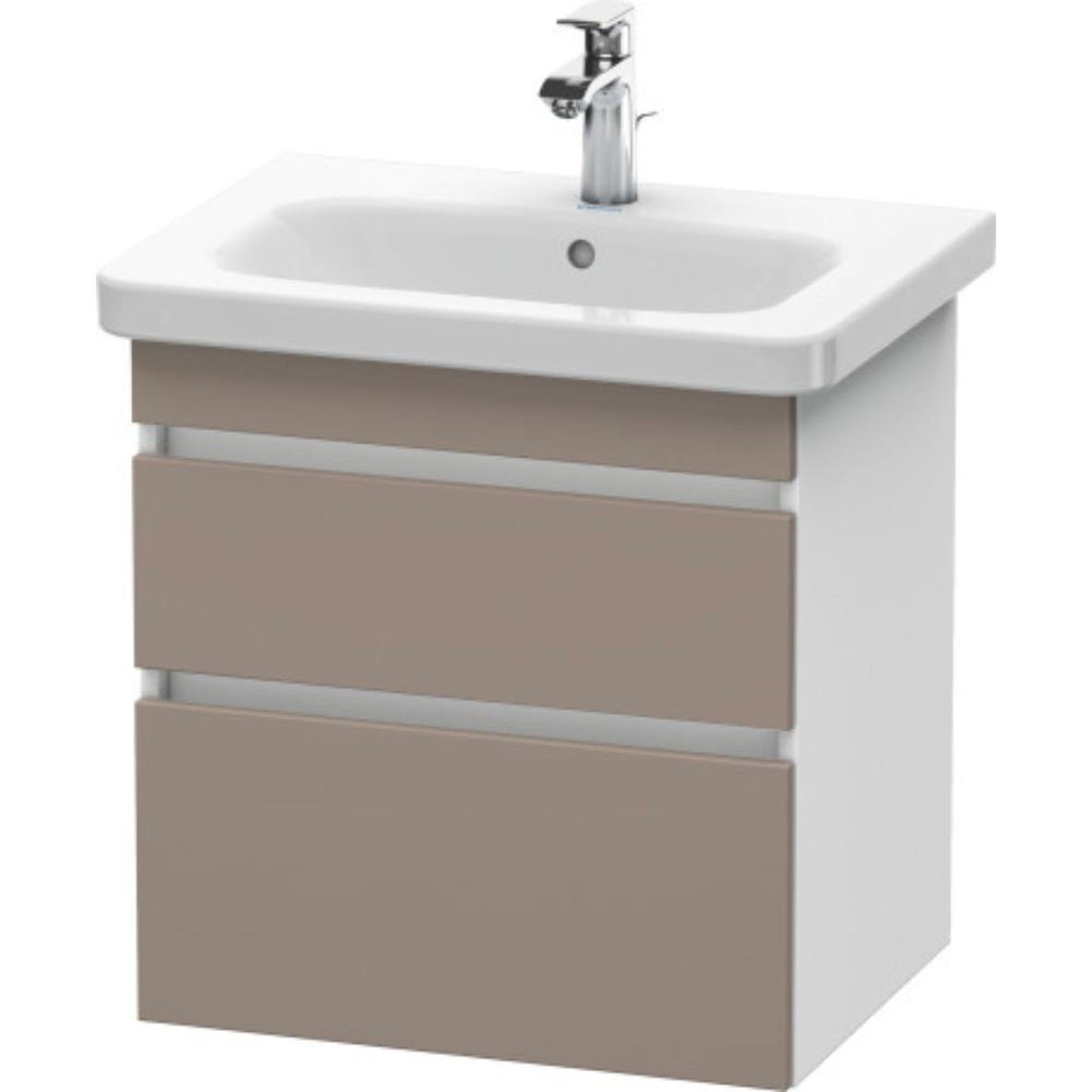 Duravit DuraStyle 23" x 24" x 18" Two Drawer Wall-Mount Vanity Unit in Basalt and White (DS648004318)