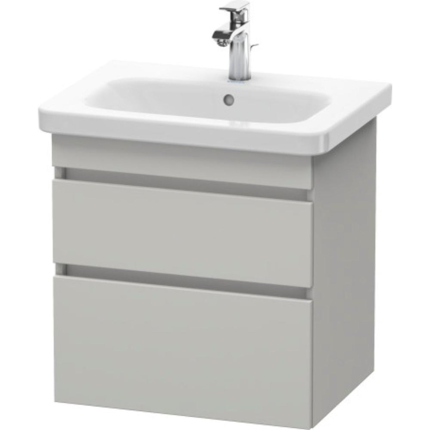 Duravit DuraStyle 23" x 24" x 18" Two Drawer Wall-Mount Vanity Unit in Concrete Grey Matt (DS648000707)