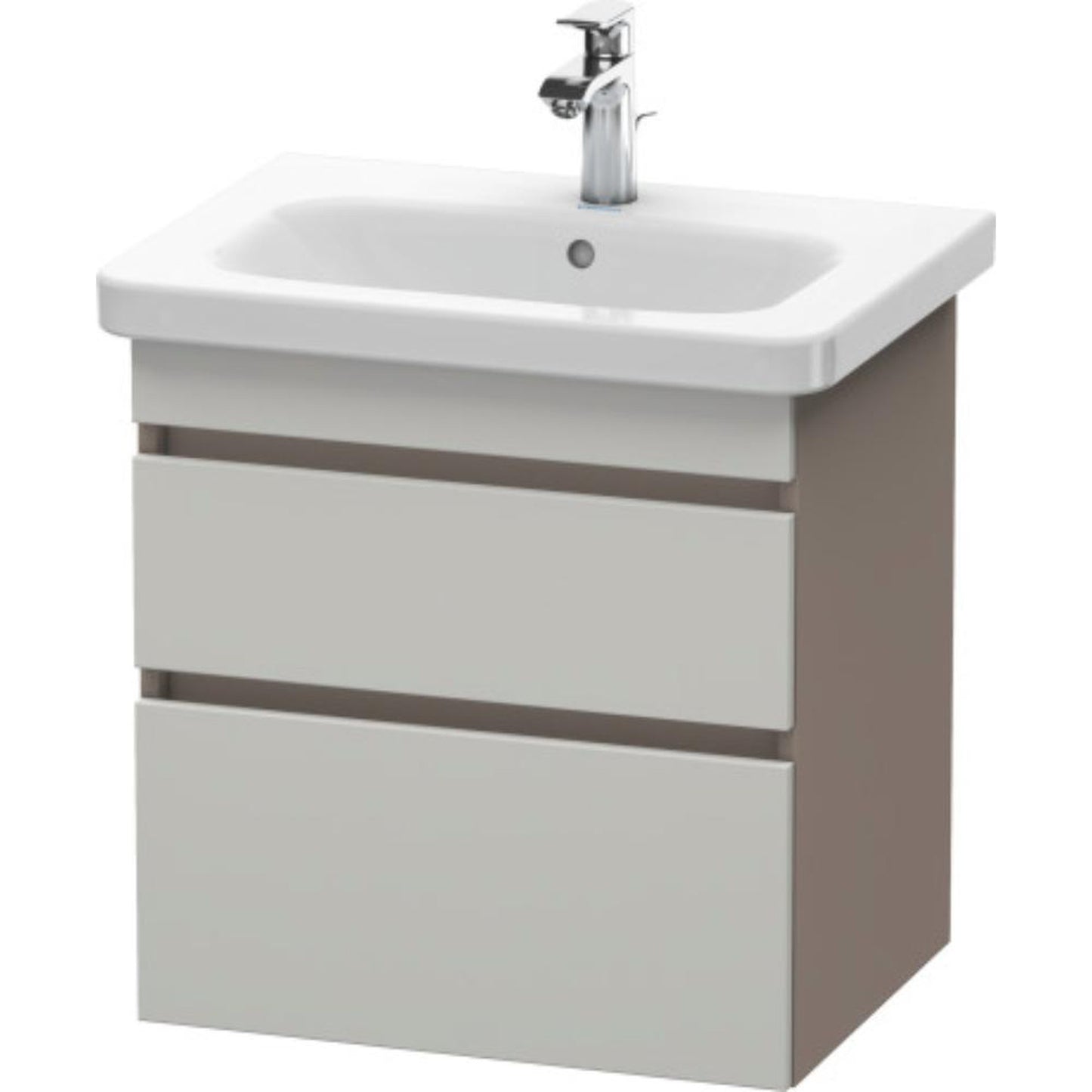 Duravit DuraStyle 23" x 24" x 18" Two Drawer Wall-Mount Vanity Unit in Concrete Grey Matt and Basalt (DS648000743)