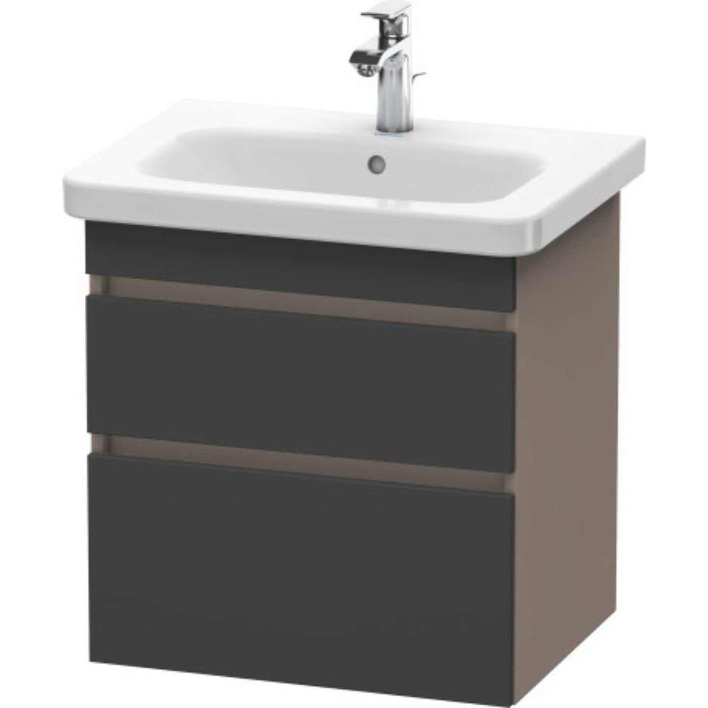 Duravit DuraStyle 23" x 24" x 18" Two Drawer Wall-Mount Vanity Unit in Graphite and Basalt (DS648004943)