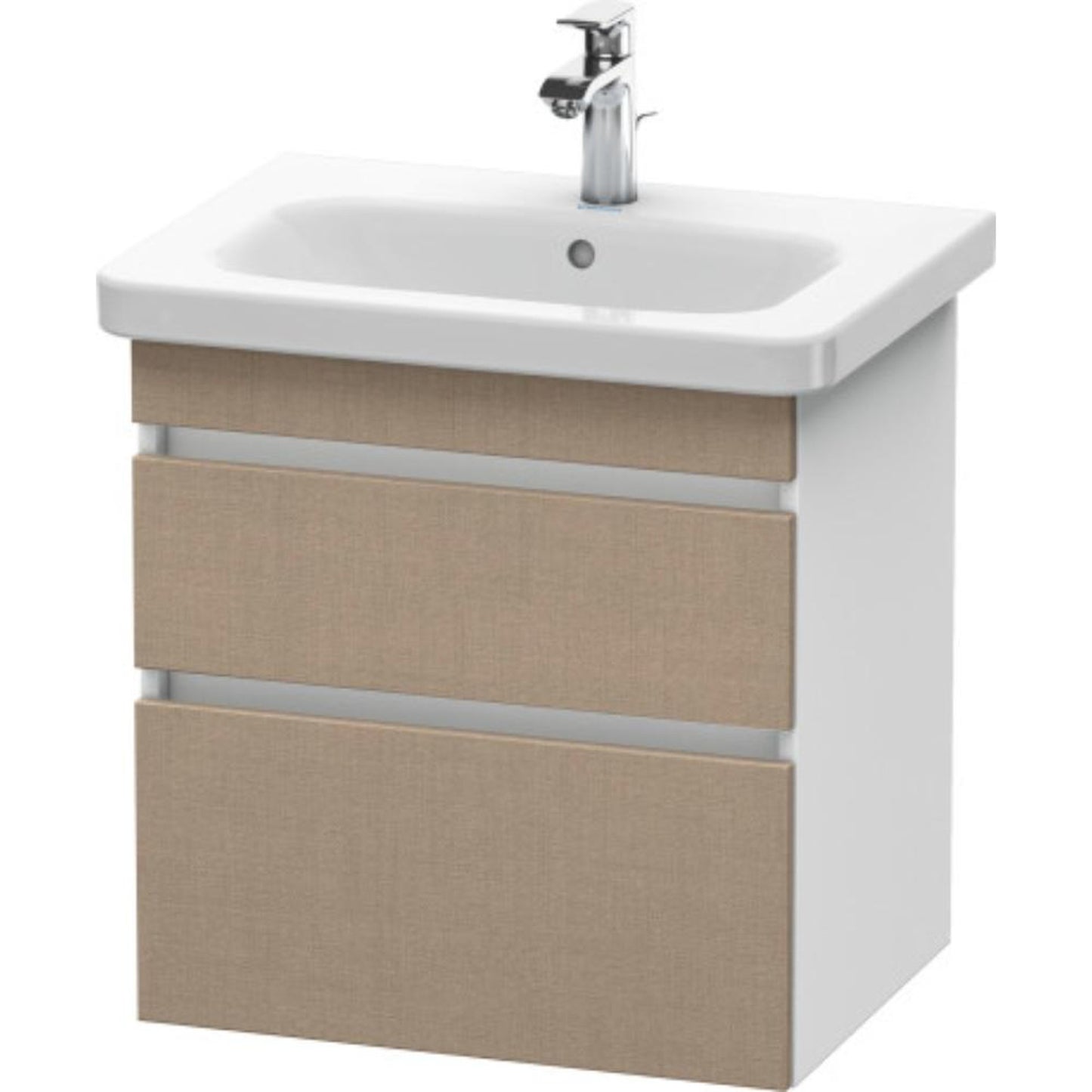 Duravit DuraStyle 23" x 24" x 18" Two Drawer Wall-Mount Vanity Unit in Linen and White (DS648007518)