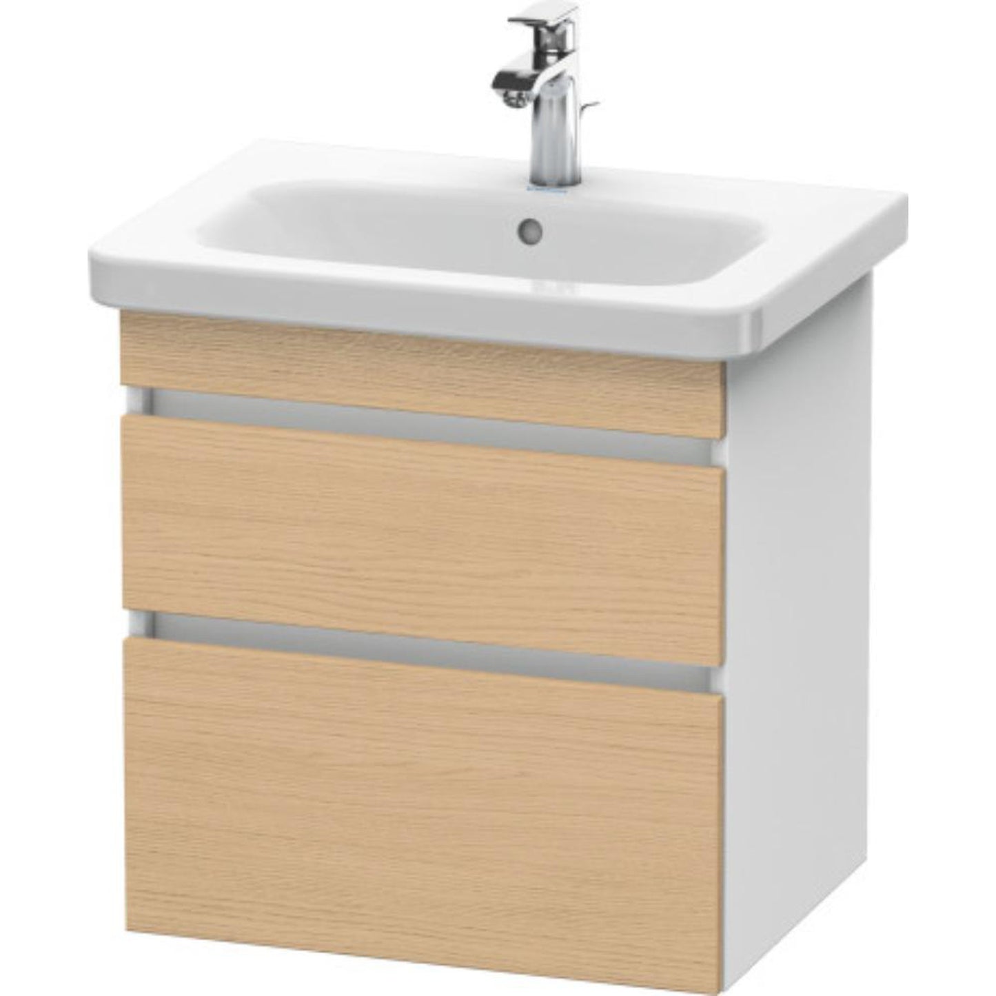 Duravit DuraStyle 23" x 24" x 18" Two Drawer Wall-Mount Vanity Unit in Natural Oak and White (DS648003018)