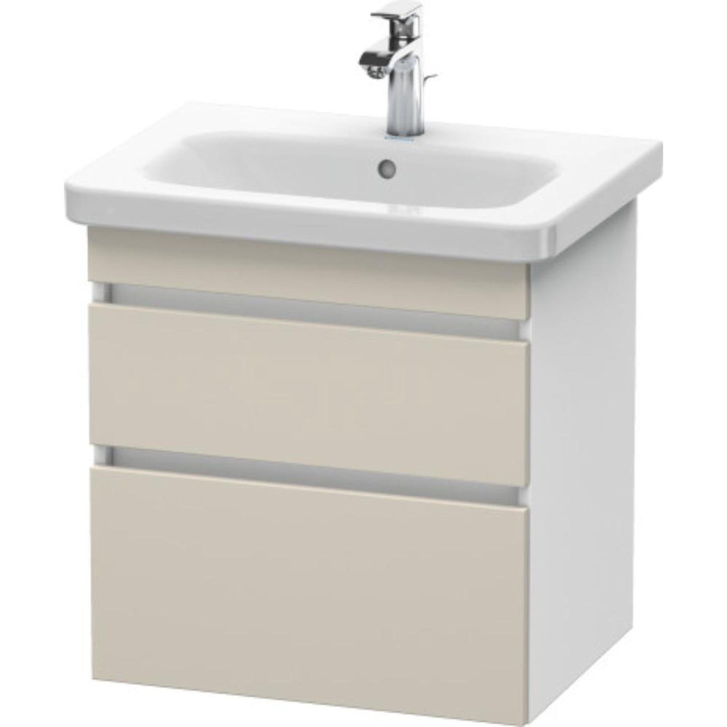Duravit DuraStyle 23" x 24" x 18" Two Drawer Wall-Mount Vanity Unit in Taupe and White (DS648009118)