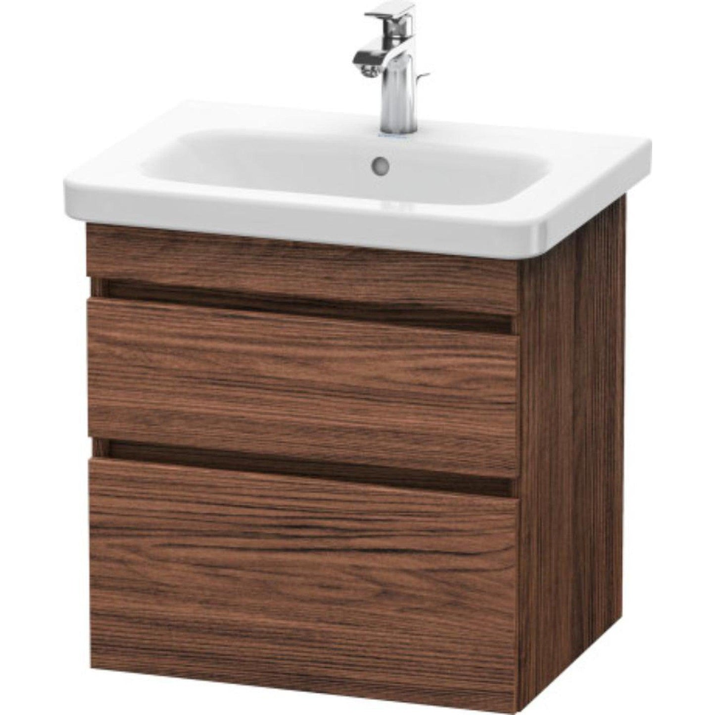 Duravit DuraStyle 23" x 24" x 18" Two Drawer Wall-Mount Vanity Unit in Walnut Dark (DS648002121)