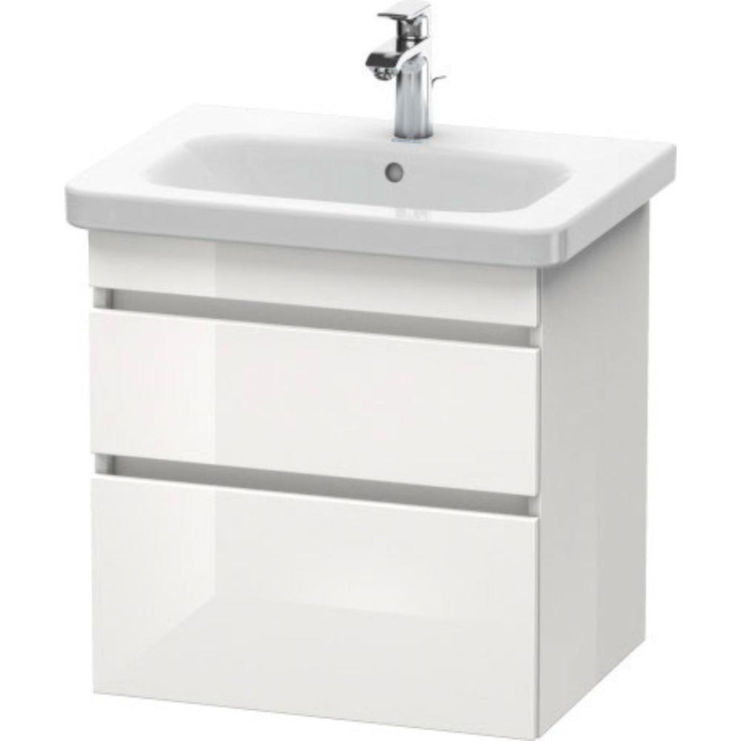 Duravit DuraStyle 23" x 24" x 18" Two Drawer Wall-Mount Vanity Unit in White High Gloss (DS648002222)