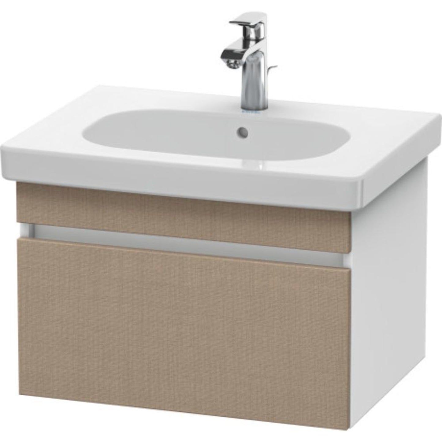 Duravit DuraStyle 24" x 16" x 18" One Drawer Wall-Mount Vanity Unit in Linen and White (DS638307518)