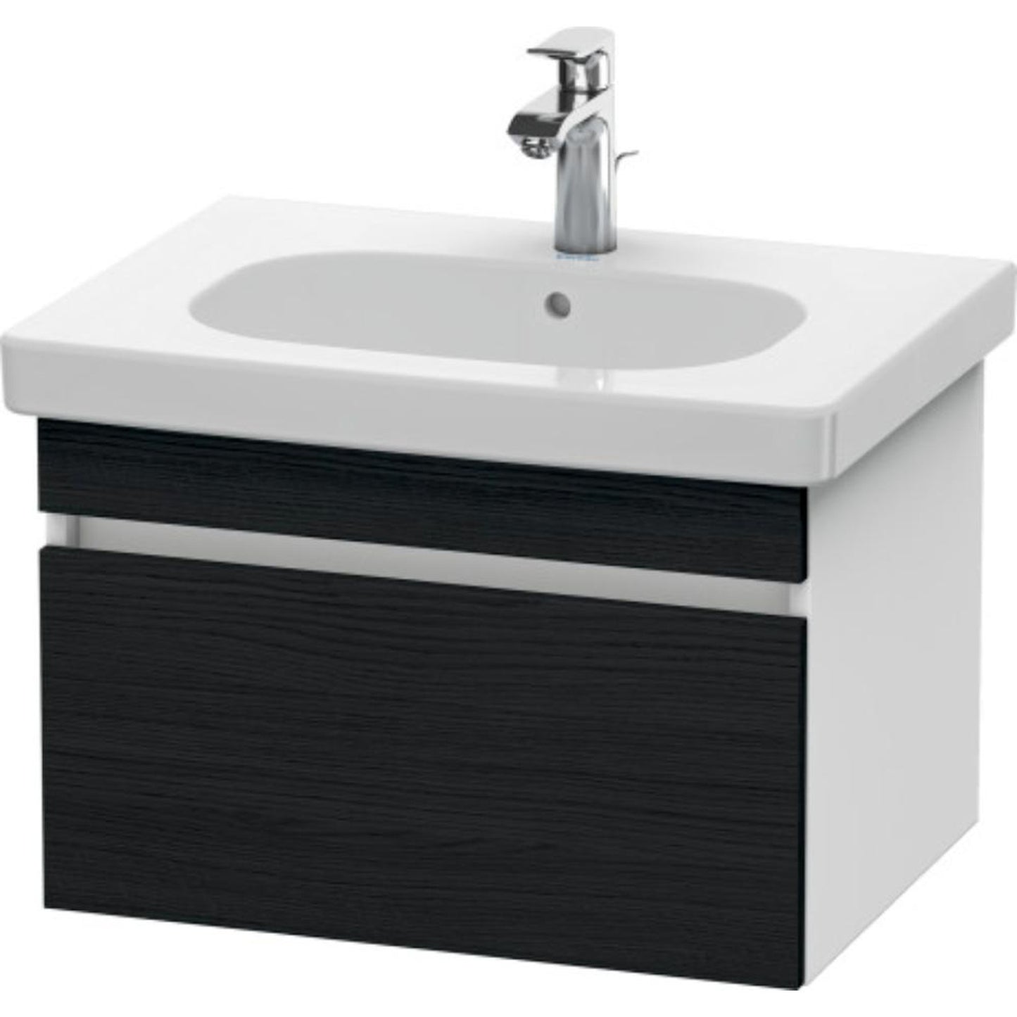 Duravit DuraStyle 24" x 16" x 18" One Drawer Wall-Mount Vanity Unit in Oak Black and White (DS638301618)