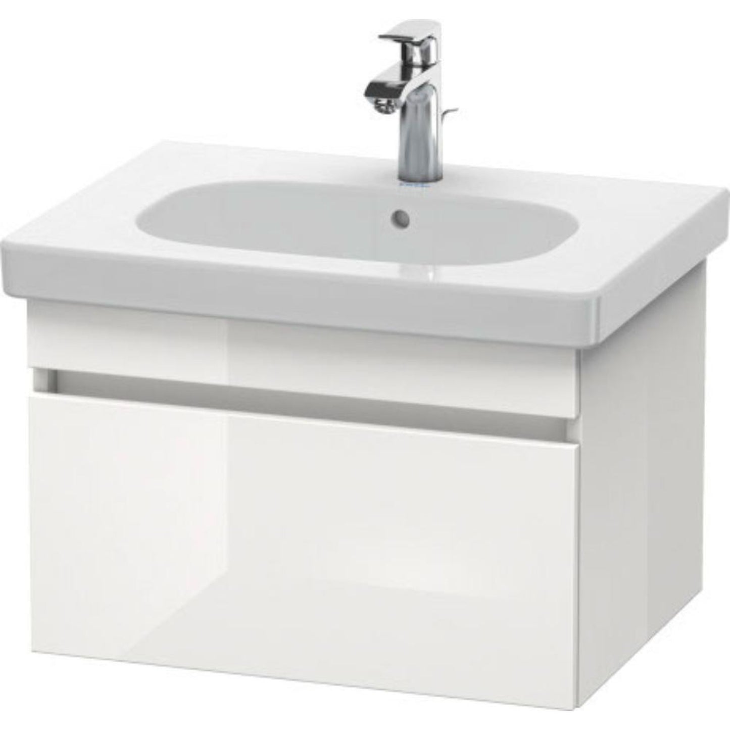 Duravit DuraStyle 24" x 16" x 18" One Drawer Wall-Mount Vanity Unit in White High Gloss (DS638302222)