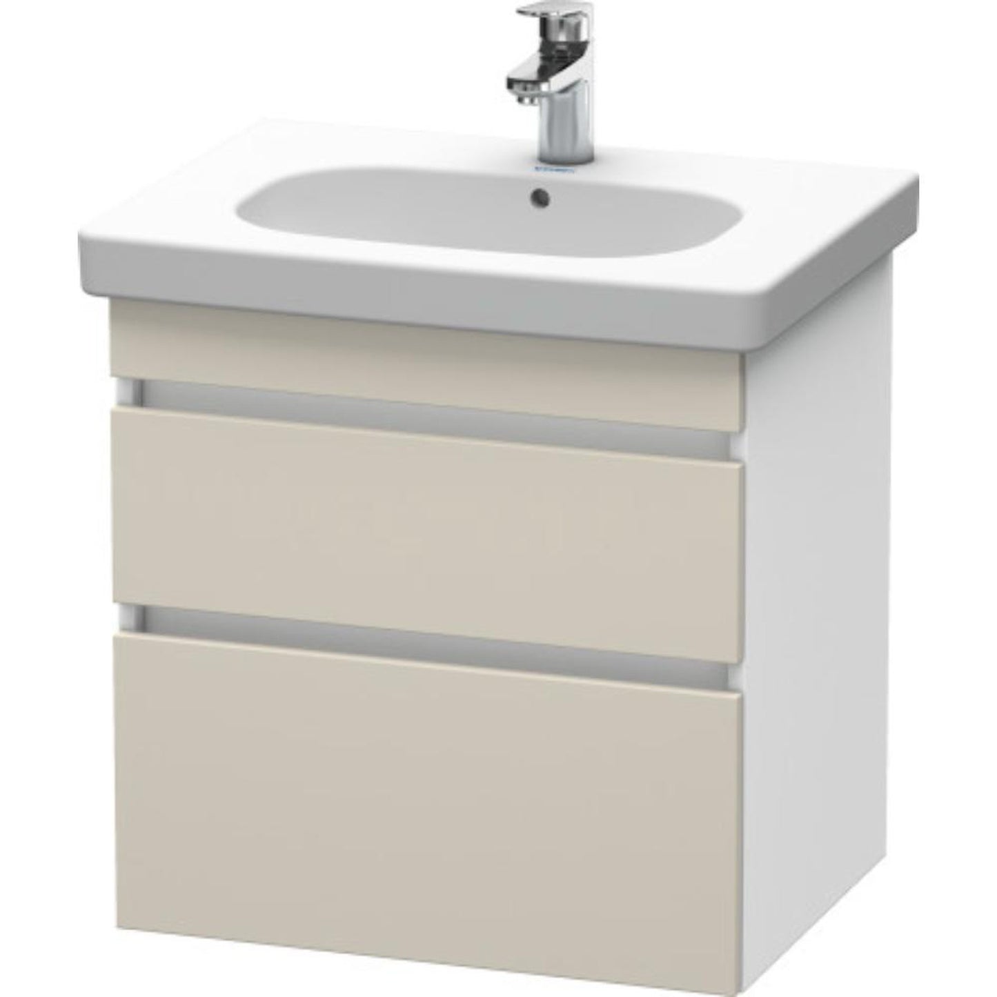 Duravit DuraStyle 24" x 24" x 18" Two Drawer Wall-Mount Vanity Unit in Taupe and White (DS648309118)