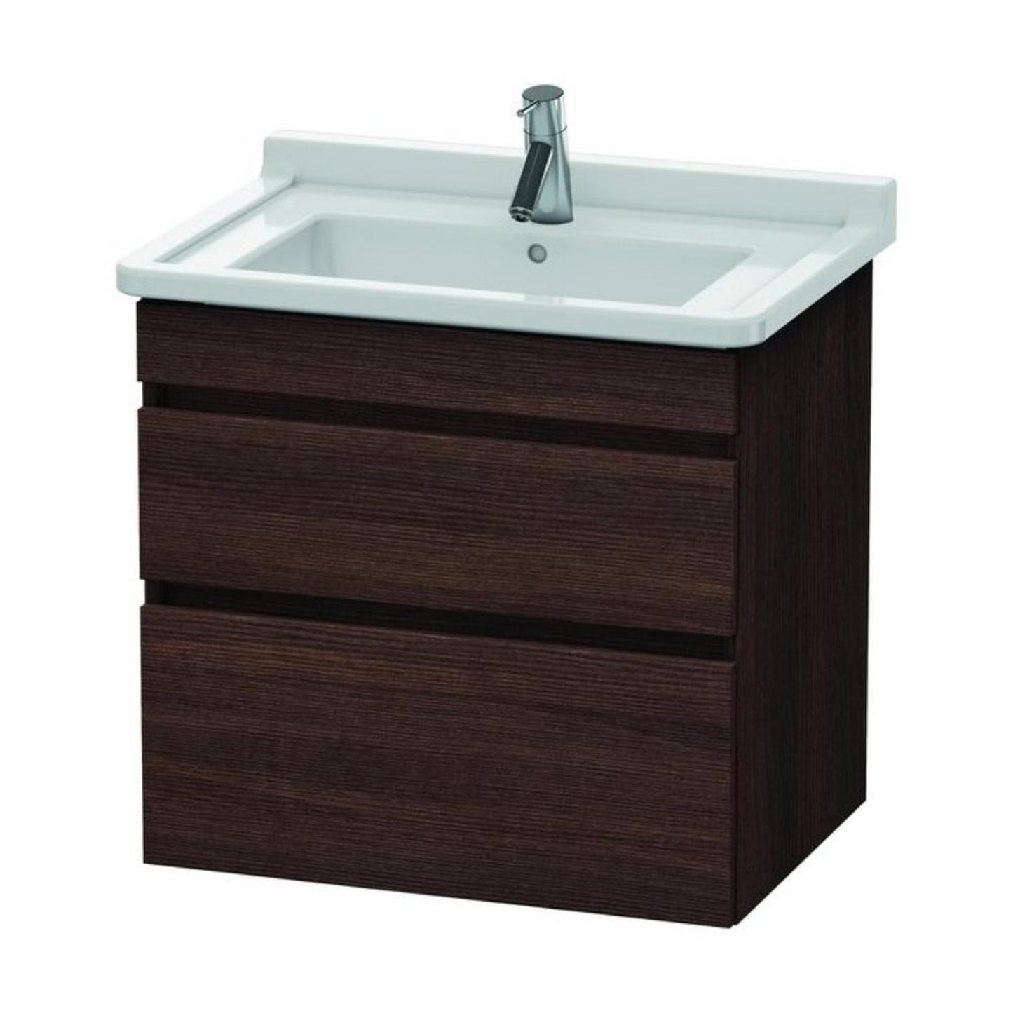 Duravit DuraStyle 26" x 24" x 18" Two Drawer Wall-Mount Vanity Unit in Chestnut Dark (DS648705353)