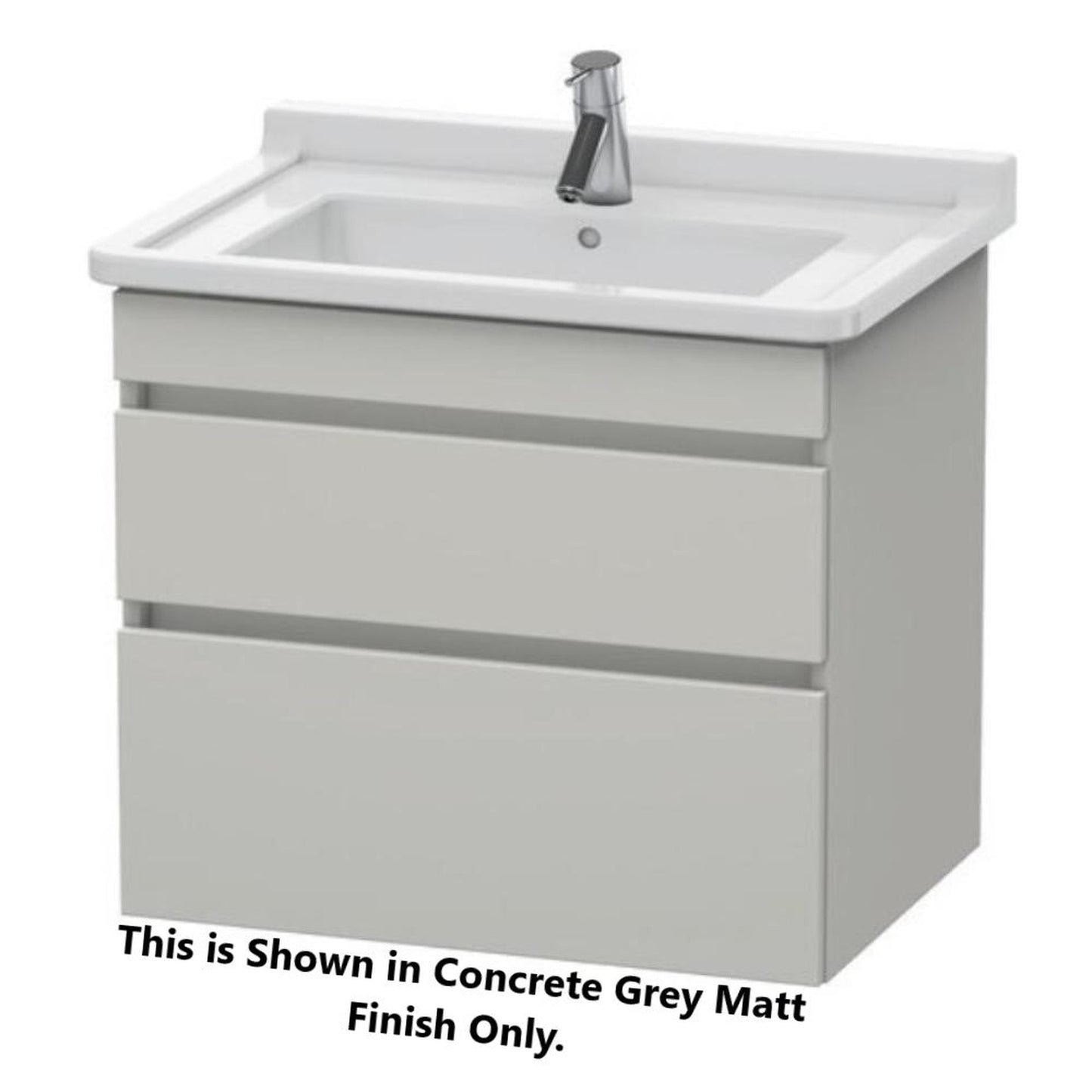 Duravit DuraStyle 26" x 24" x 18" Two Drawer Wall-Mount Vanity Unit in Concrete Grey Matt and White (DS648700718)