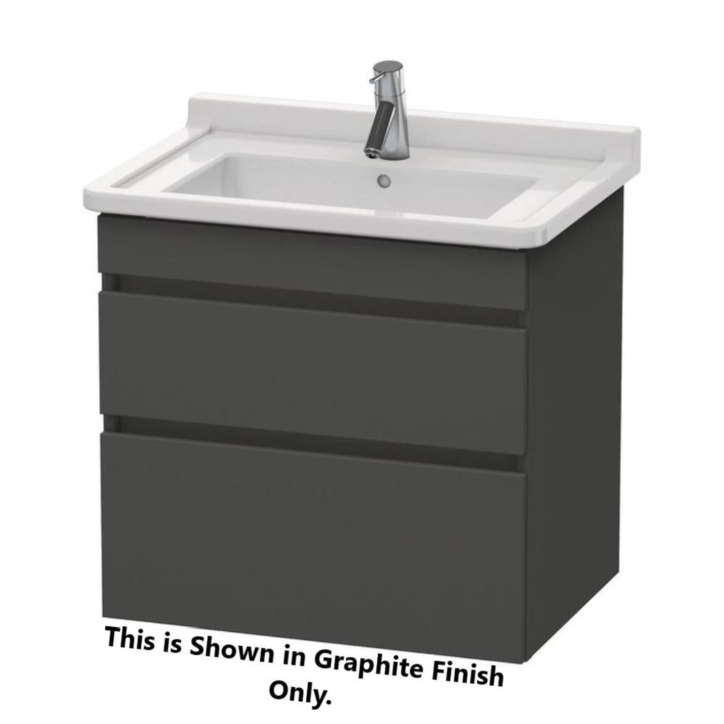 Duravit DuraStyle 26" x 24" x 18" Two Drawer Wall-Mount Vanity Unit in Graphite and Basalt (DS648704943)
