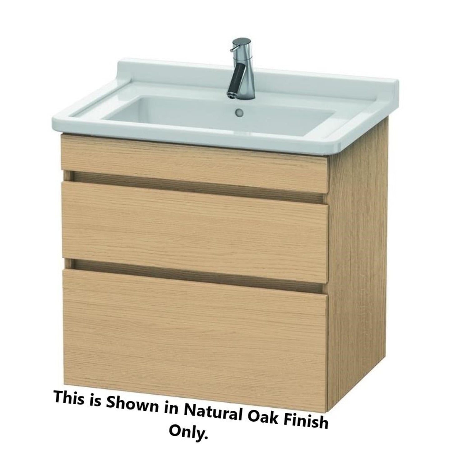 Duravit DuraStyle 26" x 24" x 18" Two Drawer Wall-Mount Vanity Unit in Natural Oak and White (DS648703018)