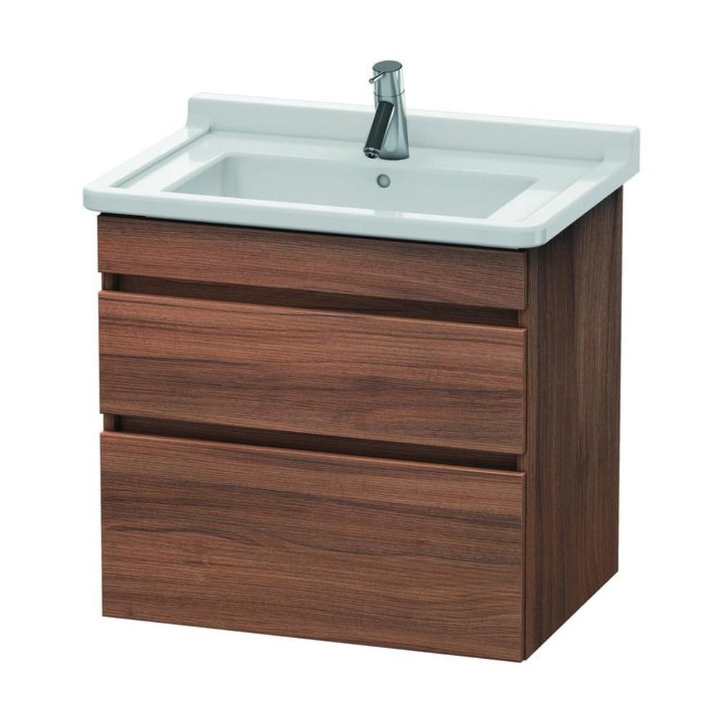 Duravit DuraStyle 26" x 24" x 18" Two Drawer Wall-Mount Vanity Unit in Natural Walnut (DS648707979)