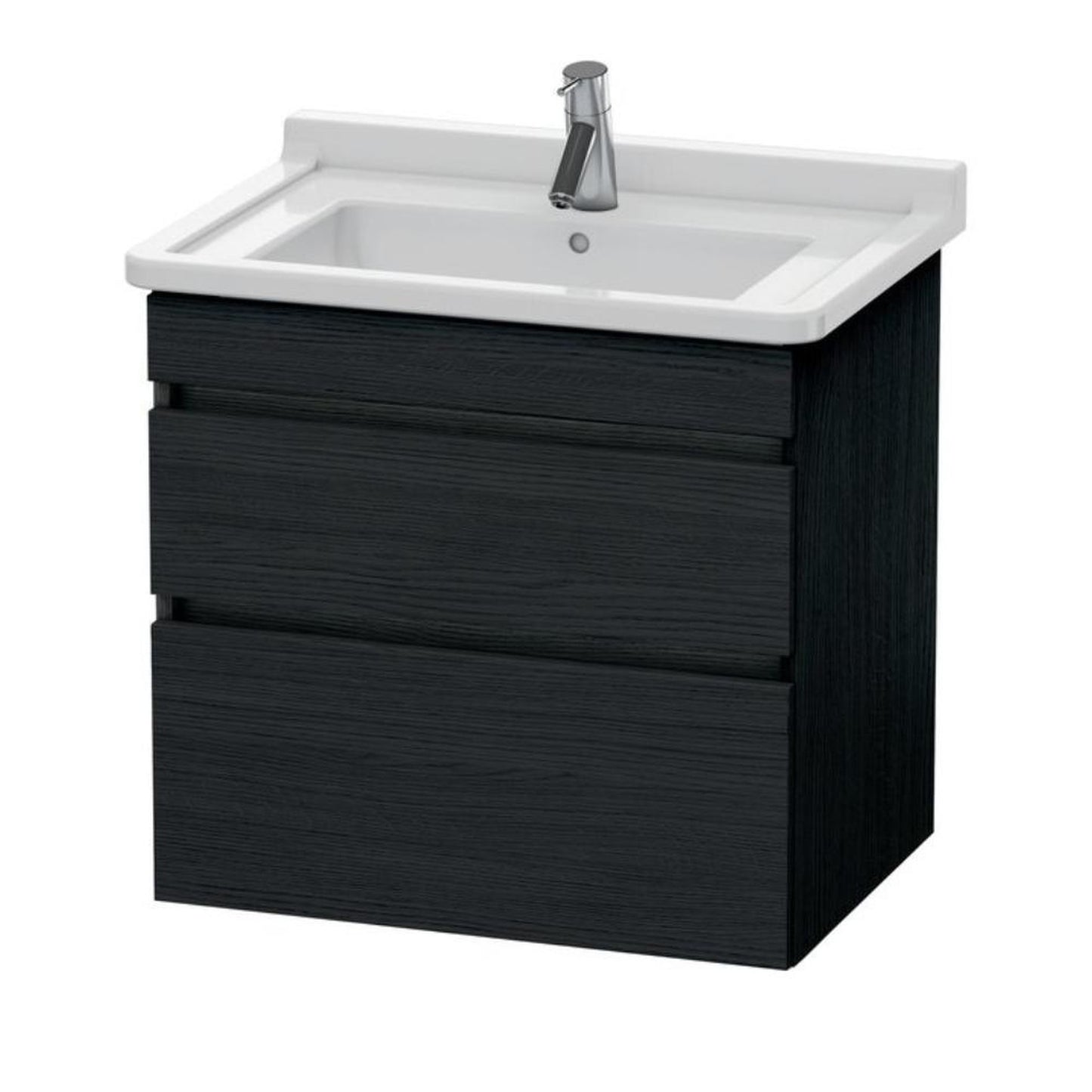 Duravit DuraStyle 26" x 24" x 18" Two Drawer Wall-Mount Vanity Unit in Oak Black (DS648701616)