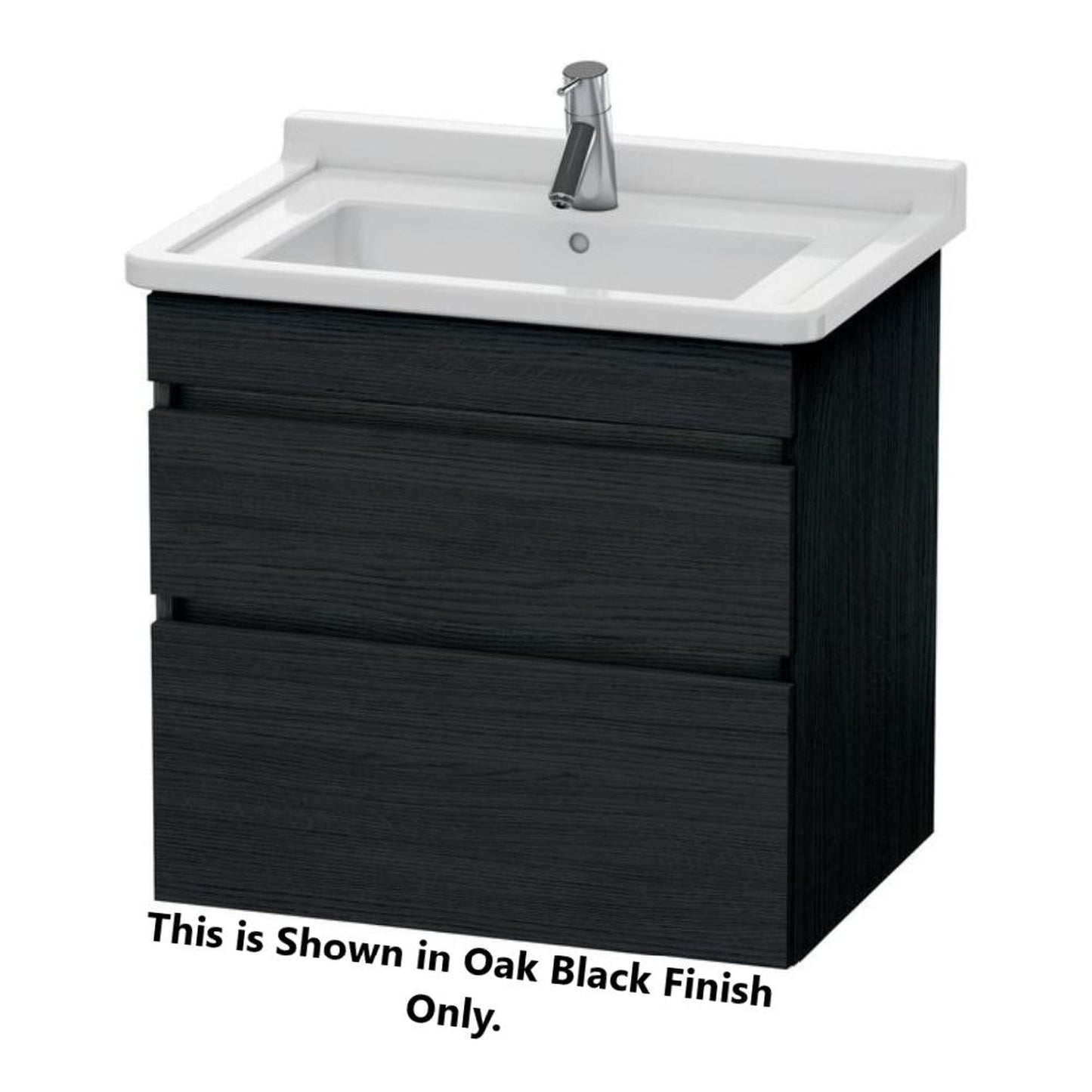 Duravit DuraStyle 26" x 24" x 18" Two Drawer Wall-Mount Vanity Unit in Oak Black and White (DS648701618)