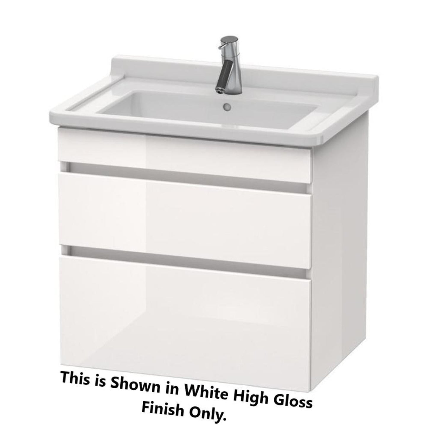 Duravit DuraStyle 26" x 24" x 18" Two Drawer Wall-Mount Vanity Unit in White High Gloss and White Matt (DS648702218)