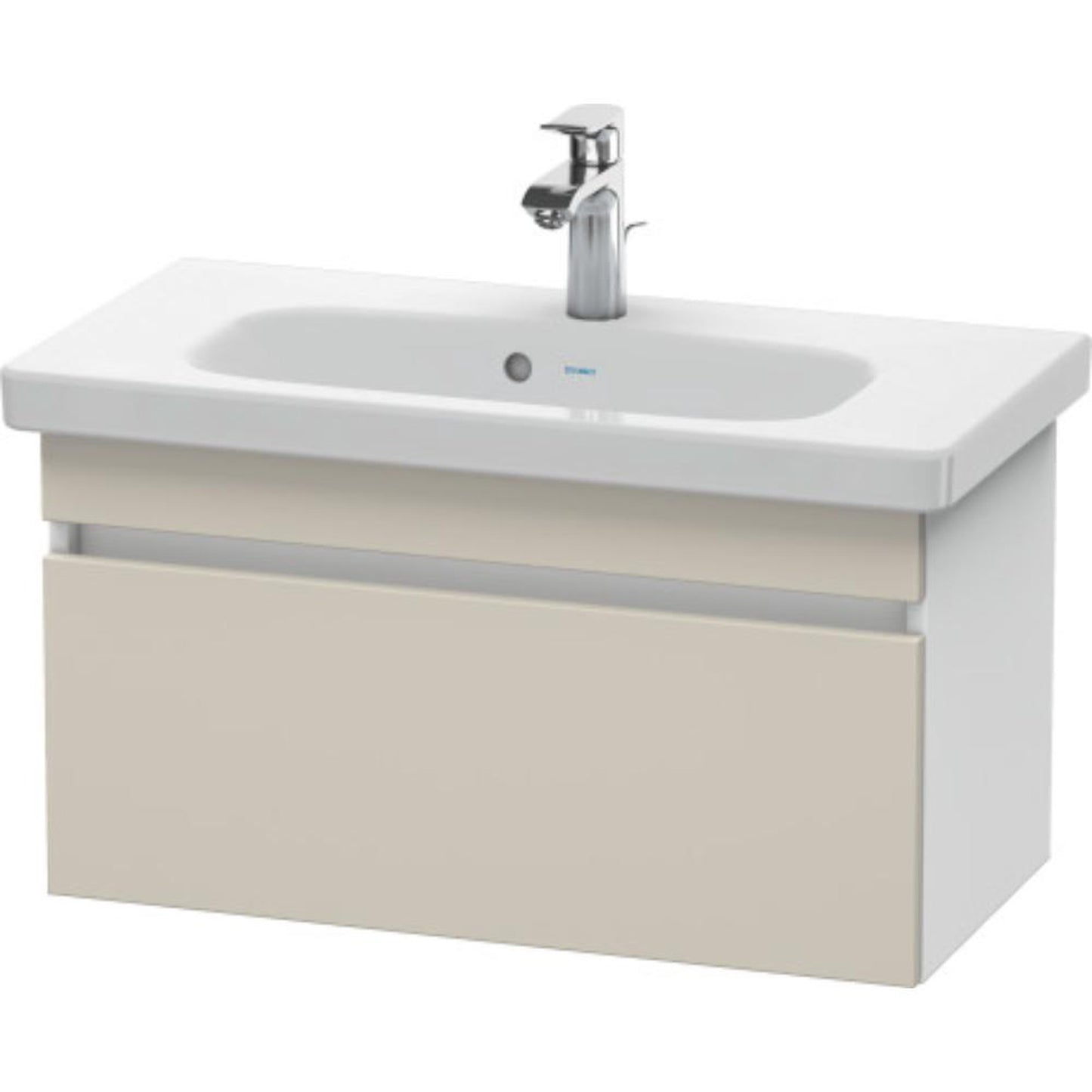 Duravit DuraStyle 29" x 16" x 14" One Drawer Wall-Mount Vanity Unit in Taupe and White (DS639909118)