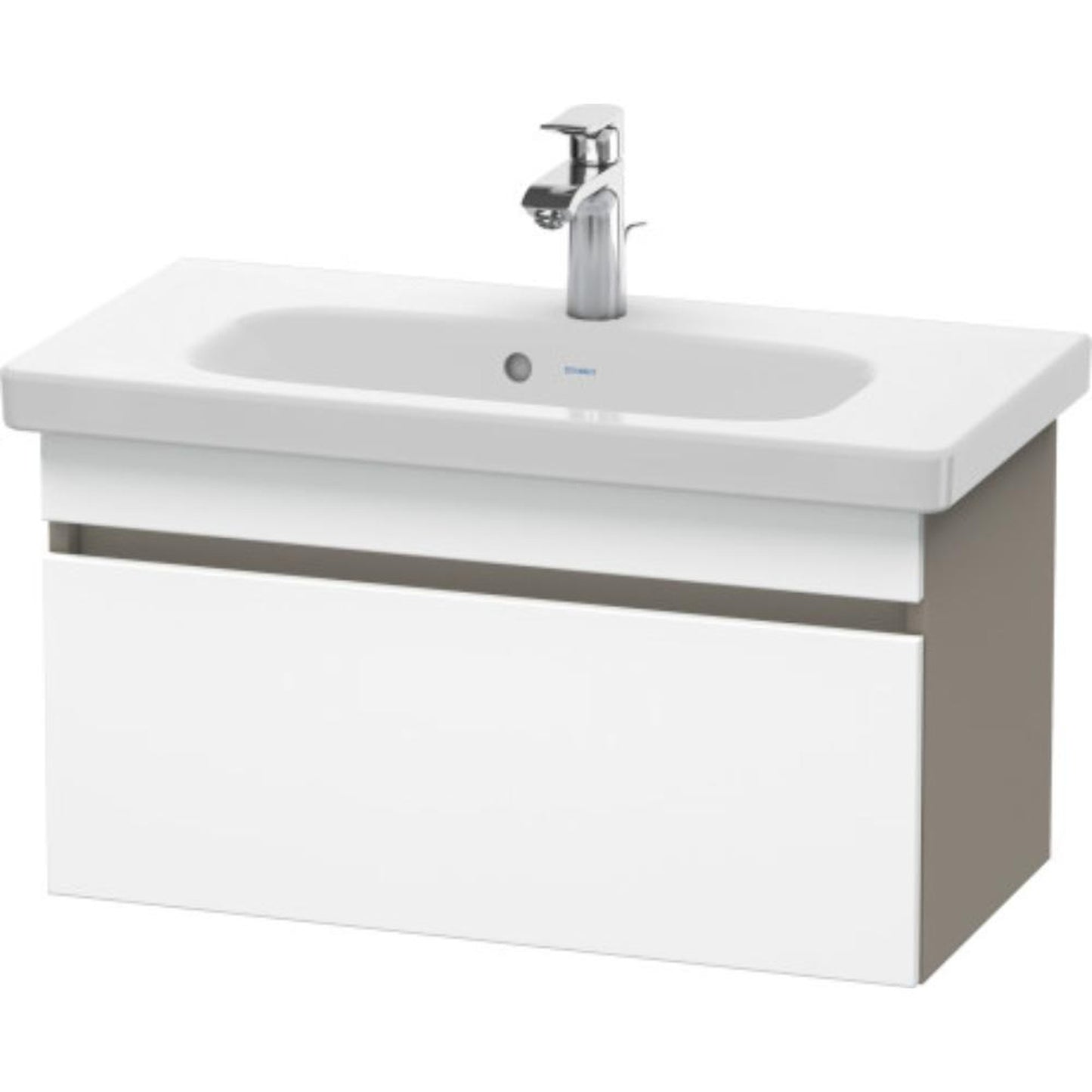 Duravit DuraStyle 29" x 16" x 14" One Drawer Wall-Mount Vanity Unit in White Matt and Basalt (DS639901843)