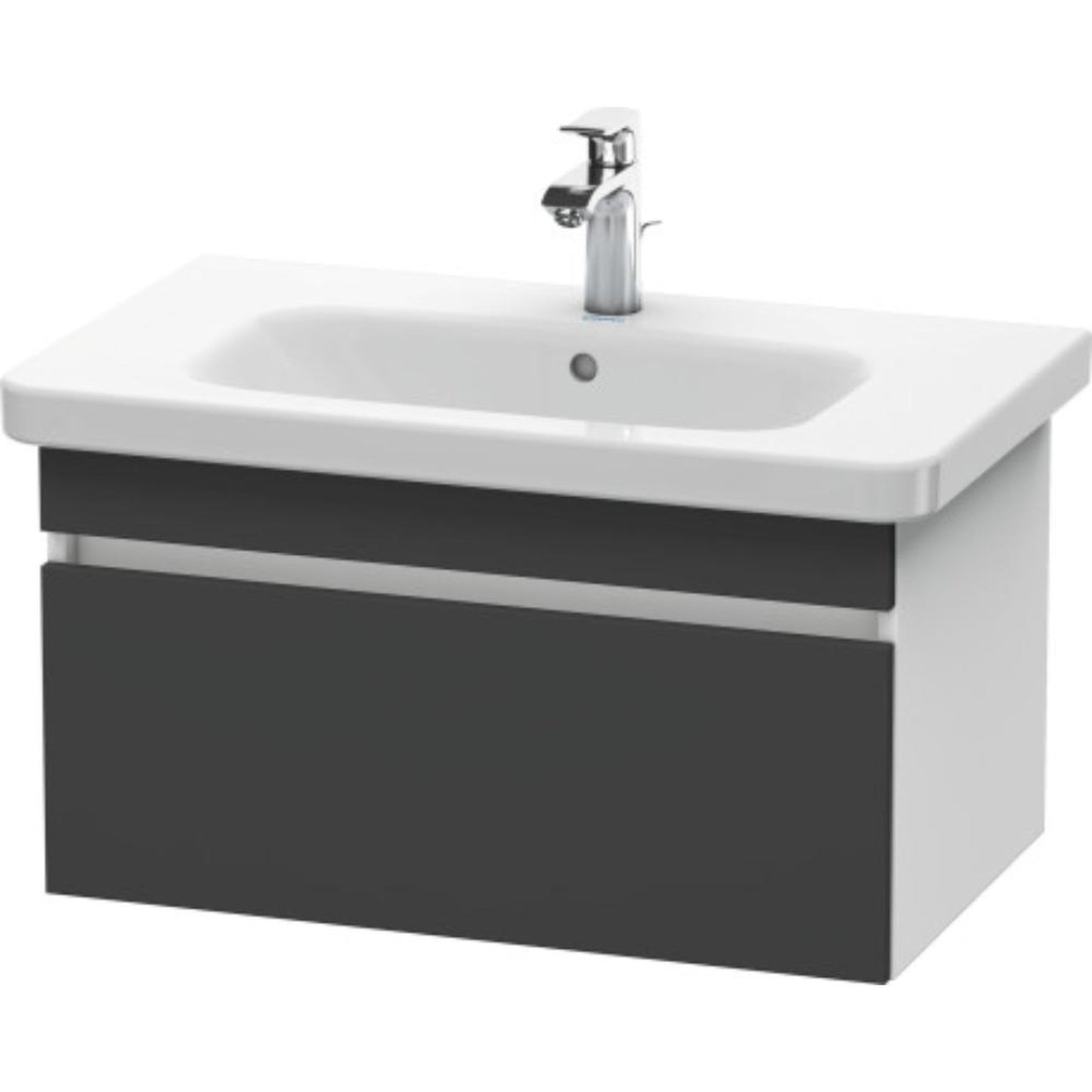 Duravit DuraStyle 29" x 16" x 18" One Drawer Wall-Mount Vanity Unit in Graphite and White (DS638104918)