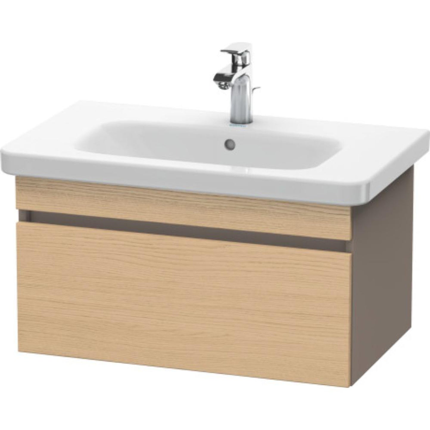 Duravit DuraStyle 29" x 16" x 18" One Drawer Wall-Mount Vanity Unit in Natural Oak and Basalt (DS638103043)