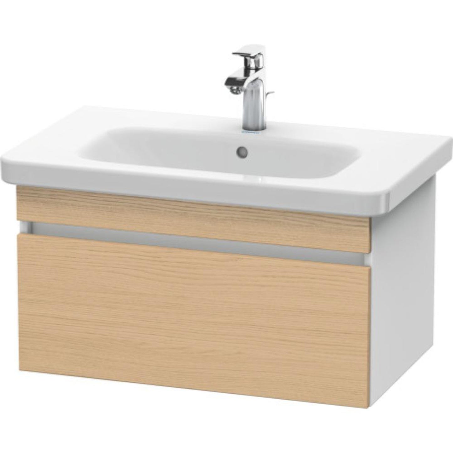 Duravit DuraStyle 29" x 16" x 18" One Drawer Wall-Mount Vanity Unit in Natural Oak and White (DS638103018)