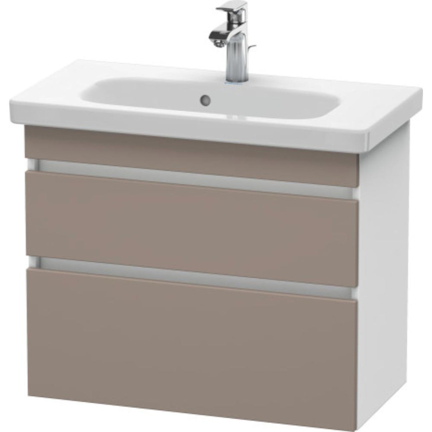 Duravit DuraStyle 29" x 24" x 14" Two Drawer Wall-Mount Vanity Unit in Basalt and White (DS649904318)