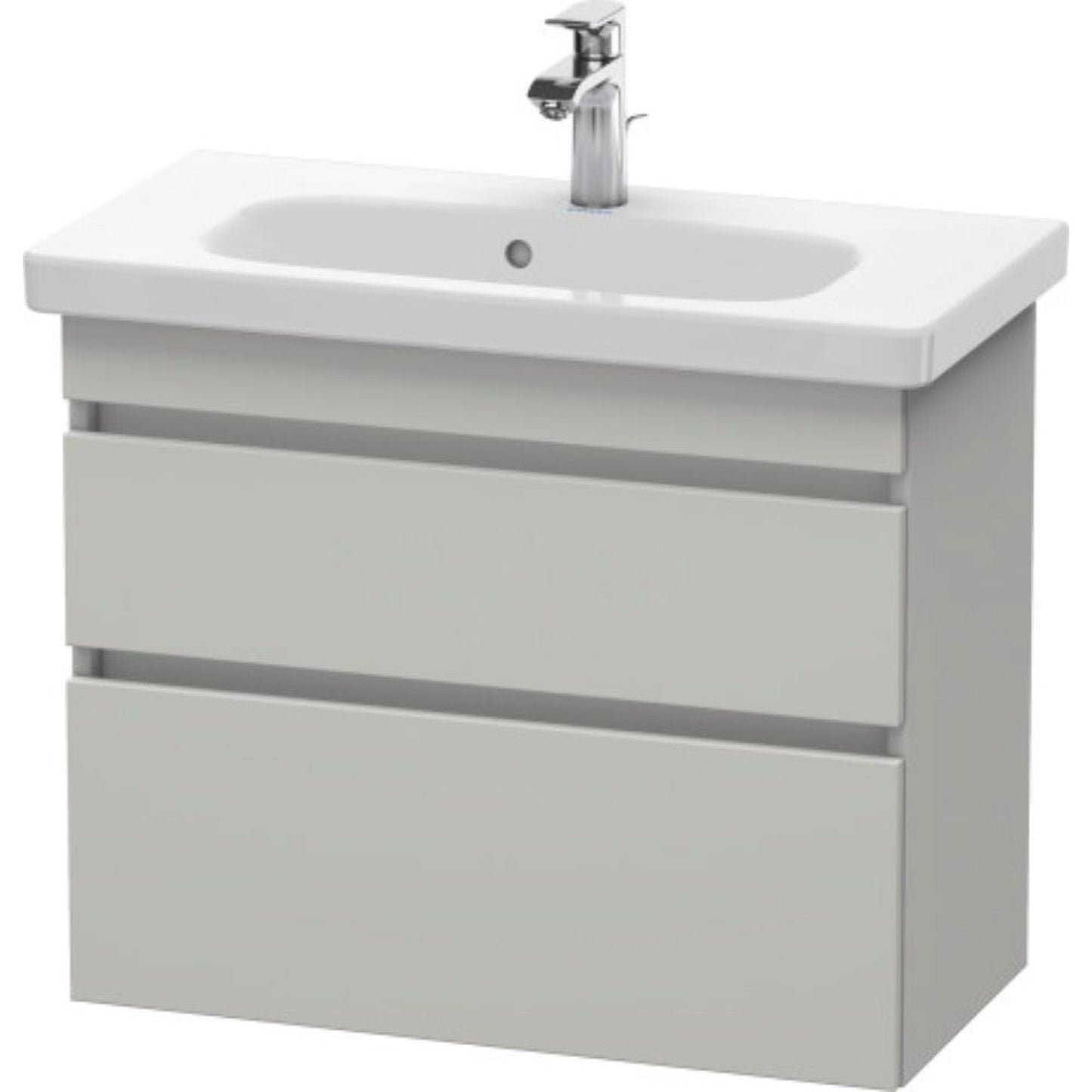 Duravit DuraStyle 29" x 24" x 14" Two Drawer Wall-Mount Vanity Unit in Concrete Grey Matt (DS649900707)