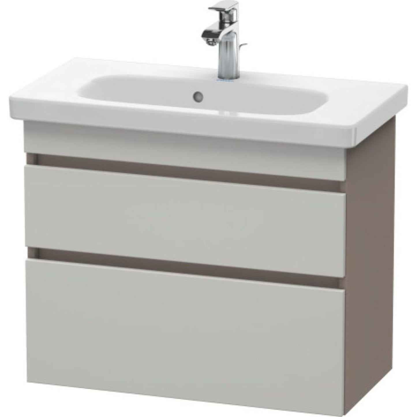 Duravit DuraStyle 29" x 24" x 14" Two Drawer Wall-Mount Vanity Unit in Concrete Grey Matt and Basalt (DS649900743)