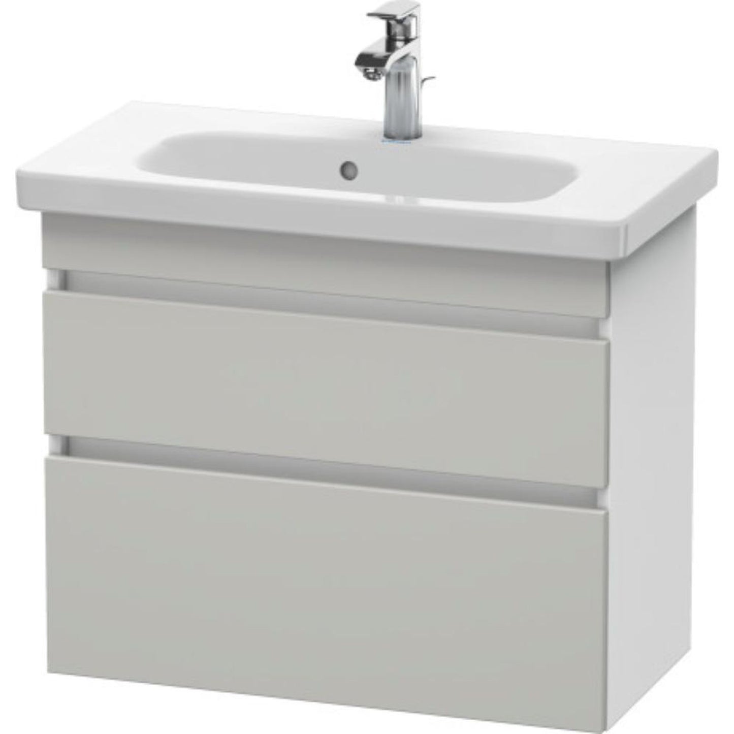 Duravit DuraStyle 29" x 24" x 14" Two Drawer Wall-Mount Vanity Unit in Concrete Grey Matt and White (DS649900718)