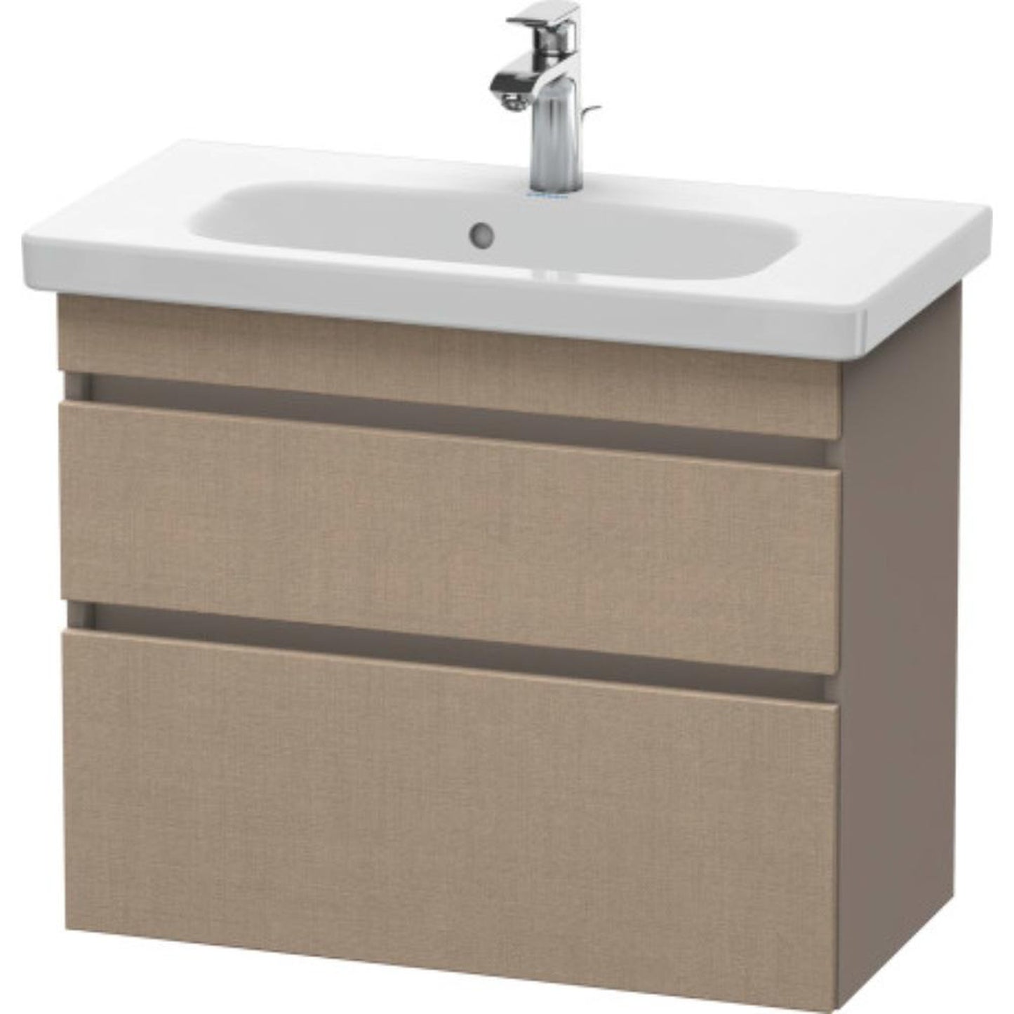 Duravit DuraStyle 29" x 24" x 14" Two Drawer Wall-Mount Vanity Unit in Linen and Basalt (DS649907543)