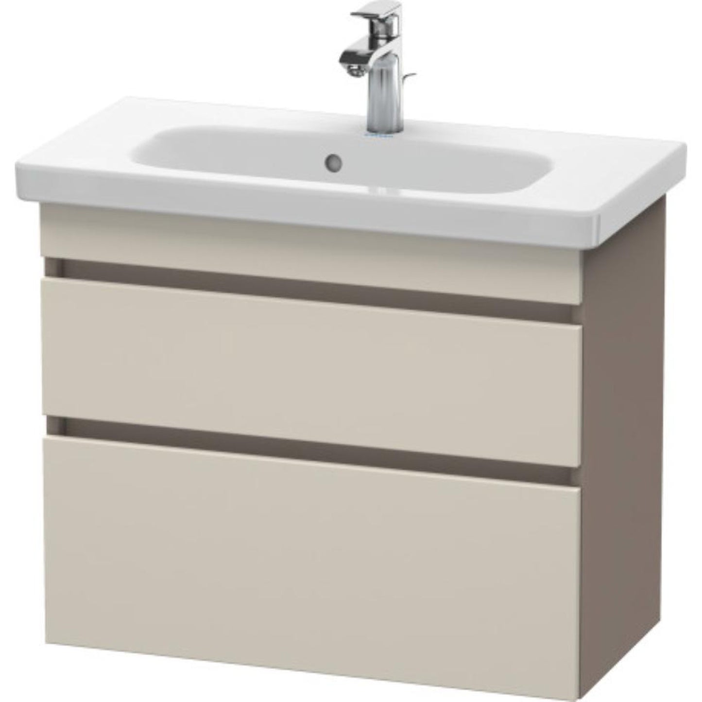 Duravit DuraStyle 29" x 24" x 14" Two Drawer Wall-Mount Vanity Unit in Taupe and Basalt (DS649909143)